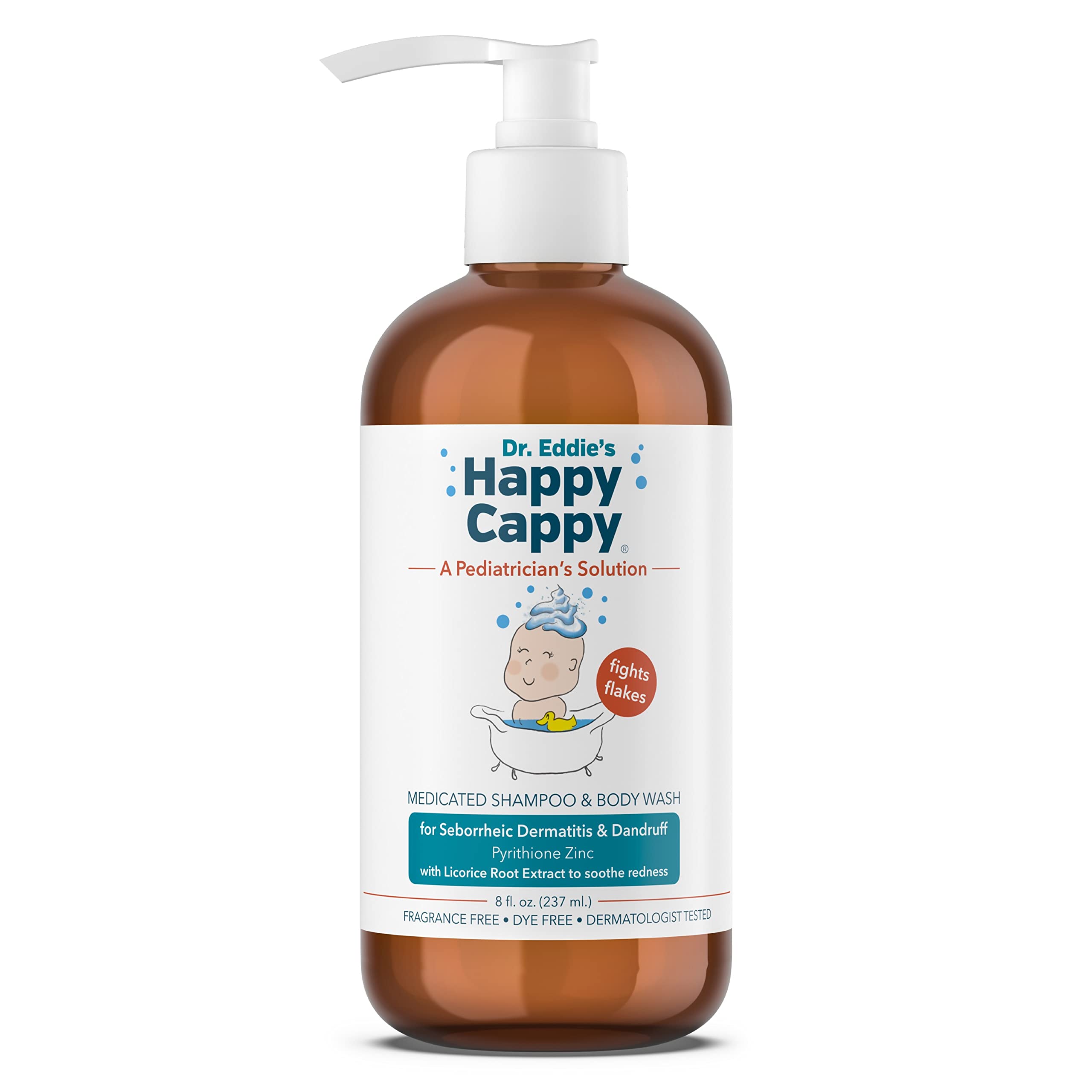 Dr. Eddie's Happy Cappy, Medicated Shampoo & Body Wash for Seborrheic Dermatitis & Dandruff, 8 fl oz Happy Cappy