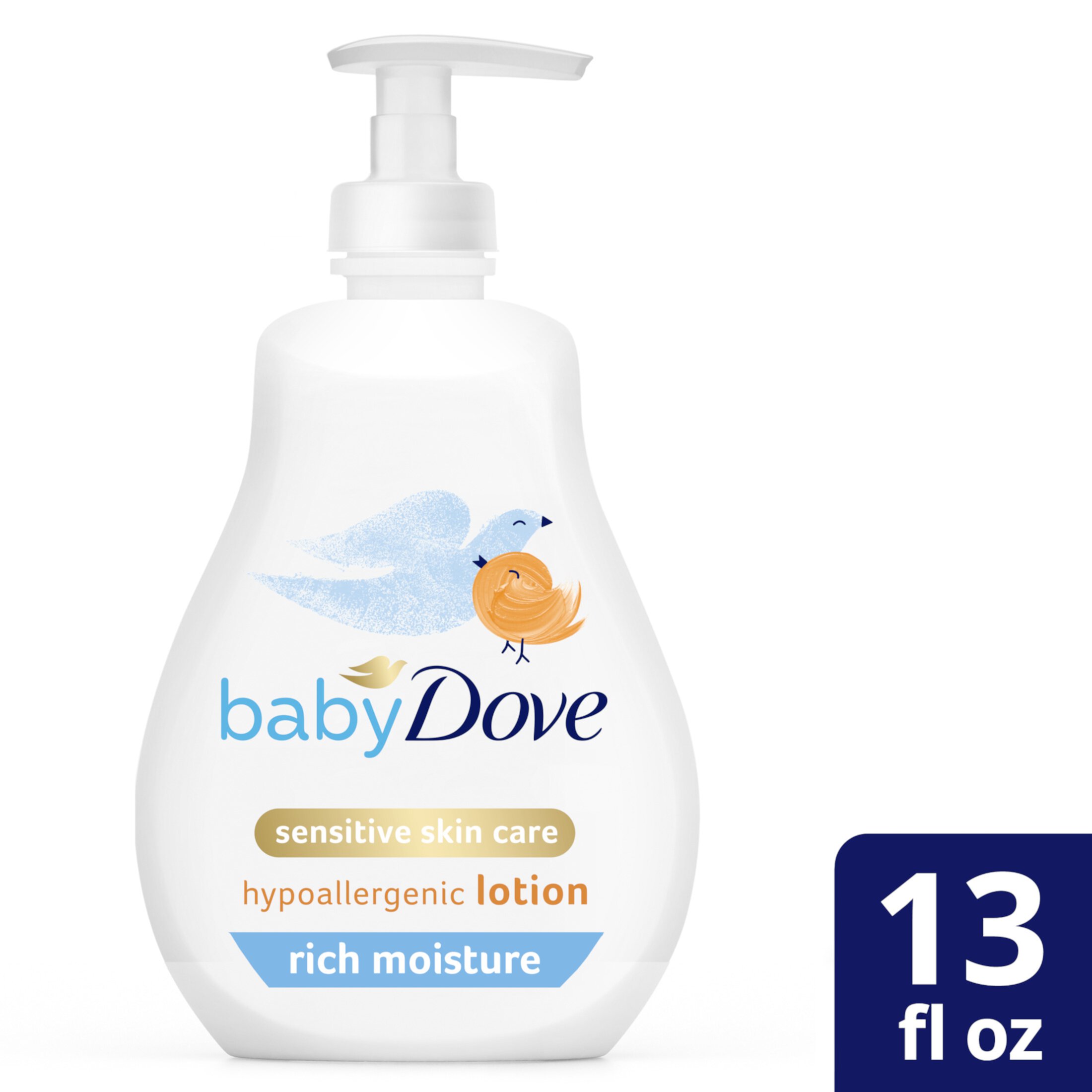 Dove Baby Rich Moisture Hypoallergenic Lotion Newborn Sensitive Skin, 13 oz Baby Dove