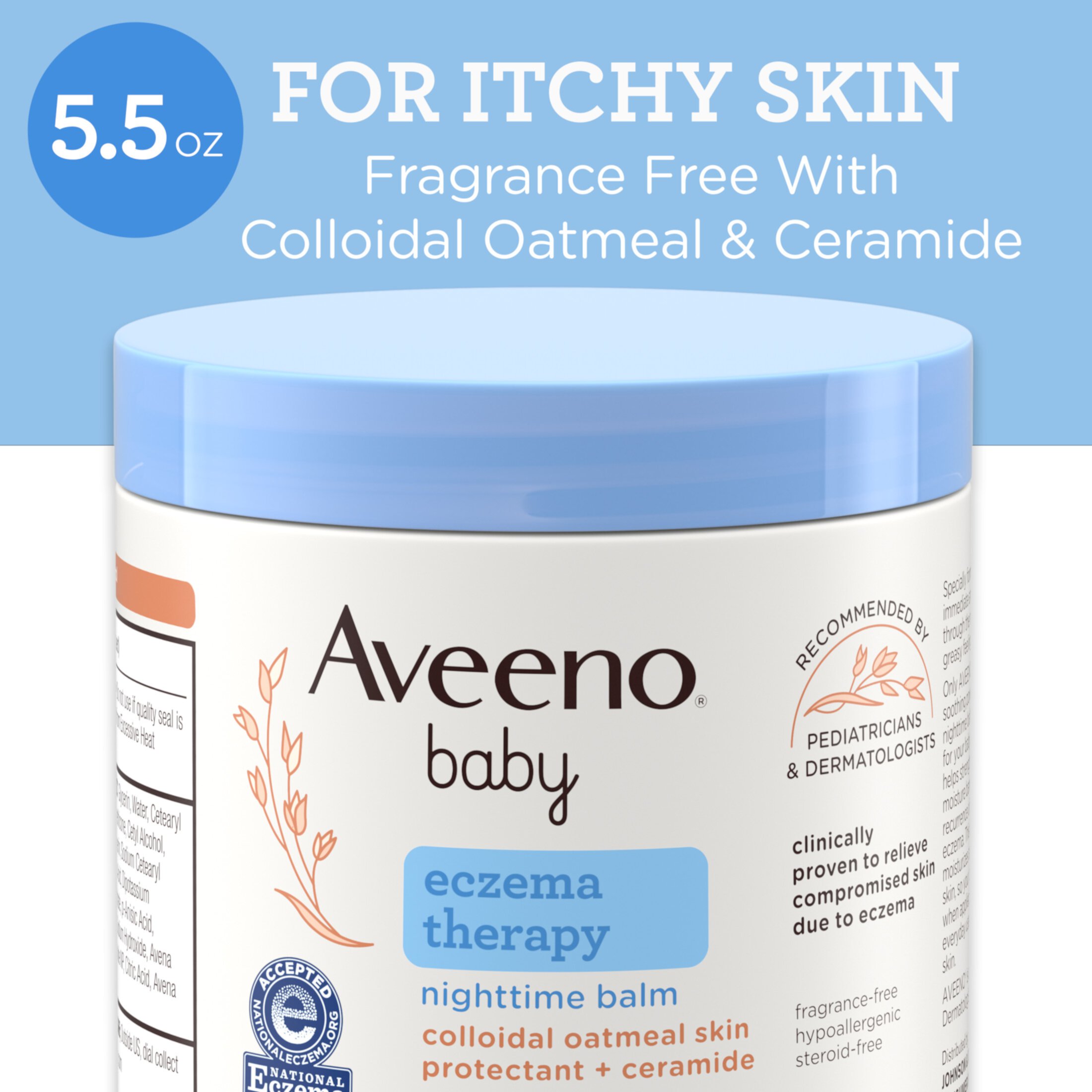 Aveeno Baby Eczema Therapy Nighttime Body Balm, Colloidal Oatmeal, 5.5 oz Aveeno