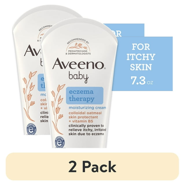 (2 pack) Aveeno Baby Eczema Therapy Moisturizing Body Lotion Cream, Natural Oatmeal, 7.3 oz Aveeno