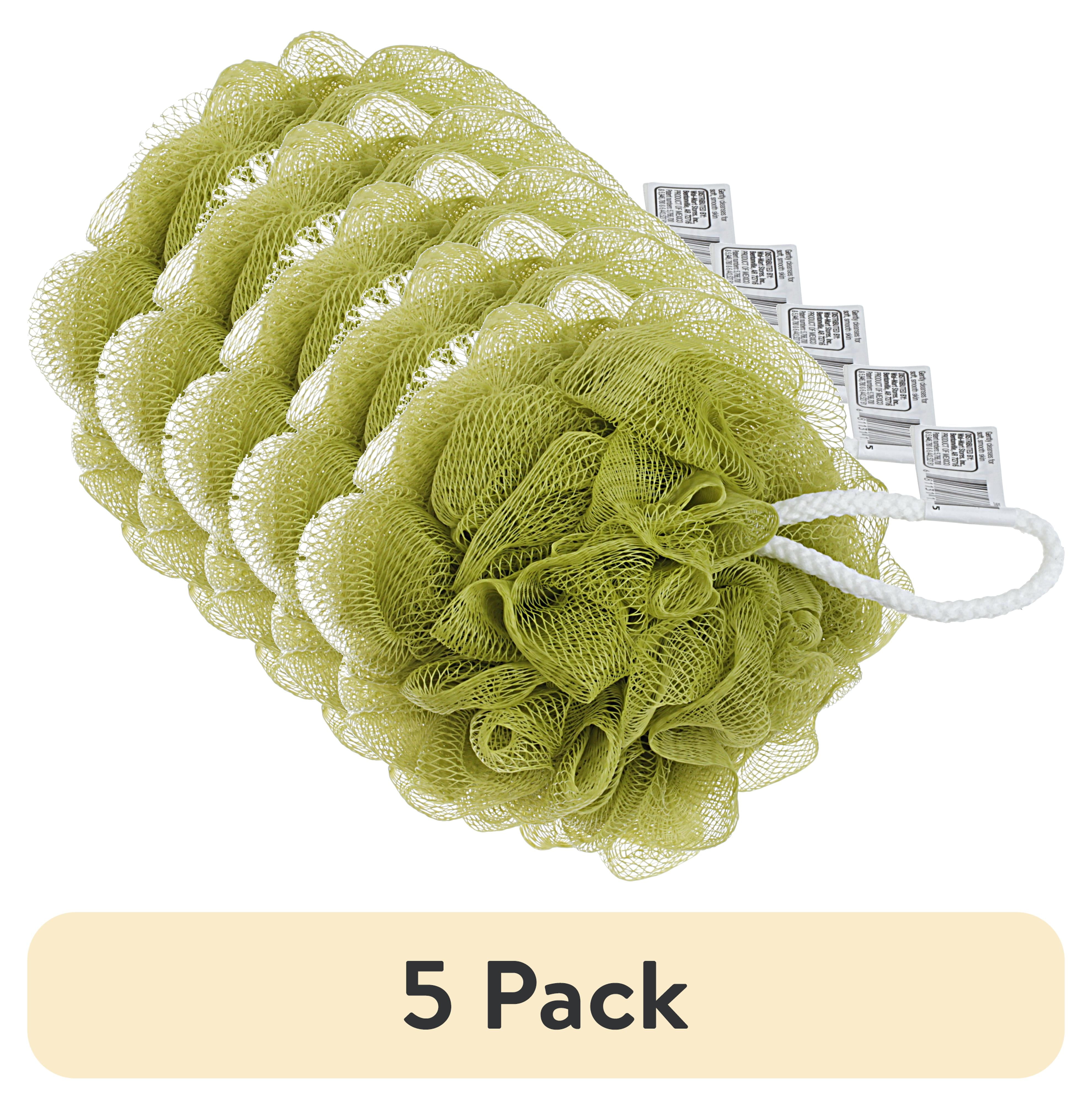 (5 pack) Equate Women Bath Pouf for Every Day Use Equate