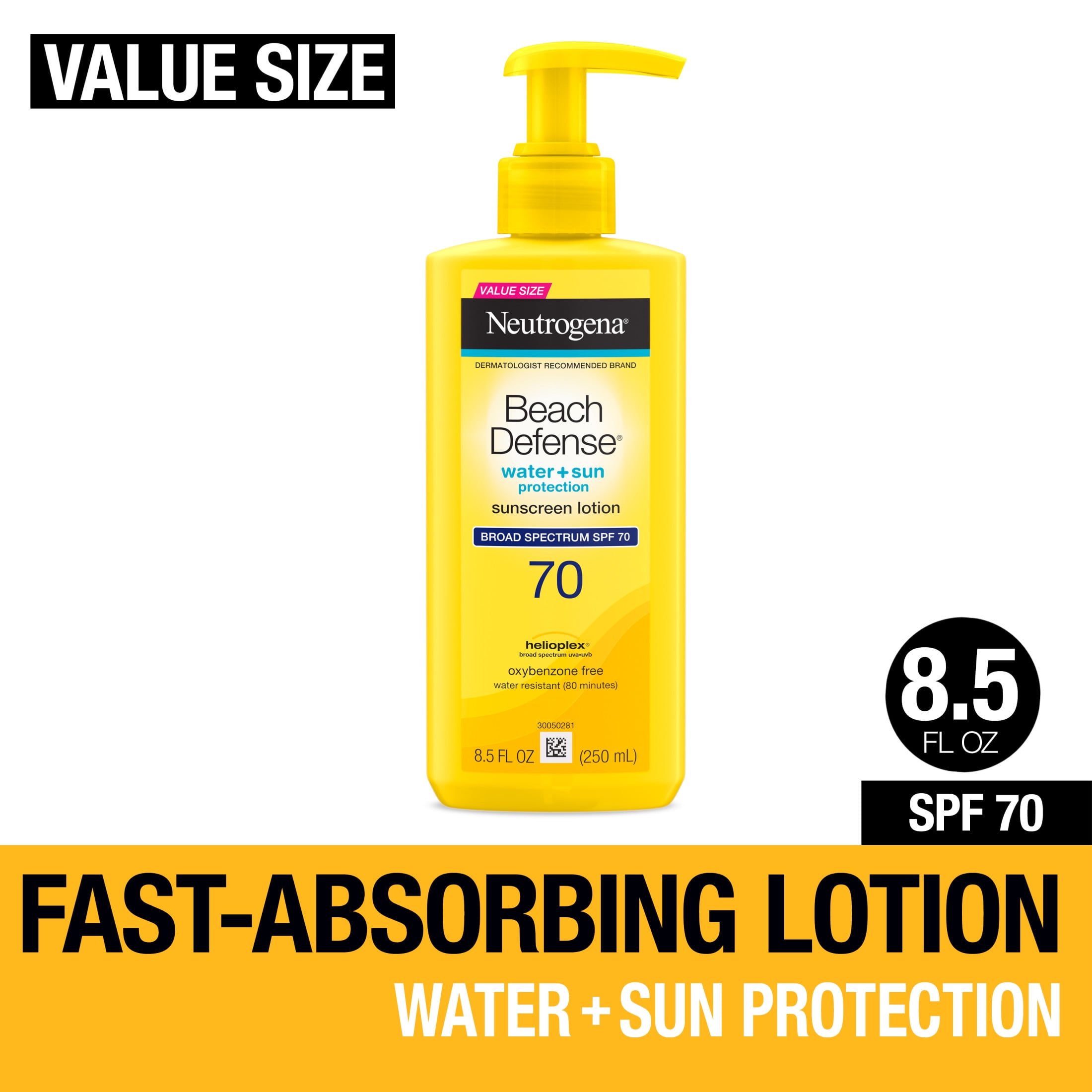 Neutrogena Beach Defense Loción Protectora Solar FPS 70, sin Aceite, 8.5 oz Neutrogena