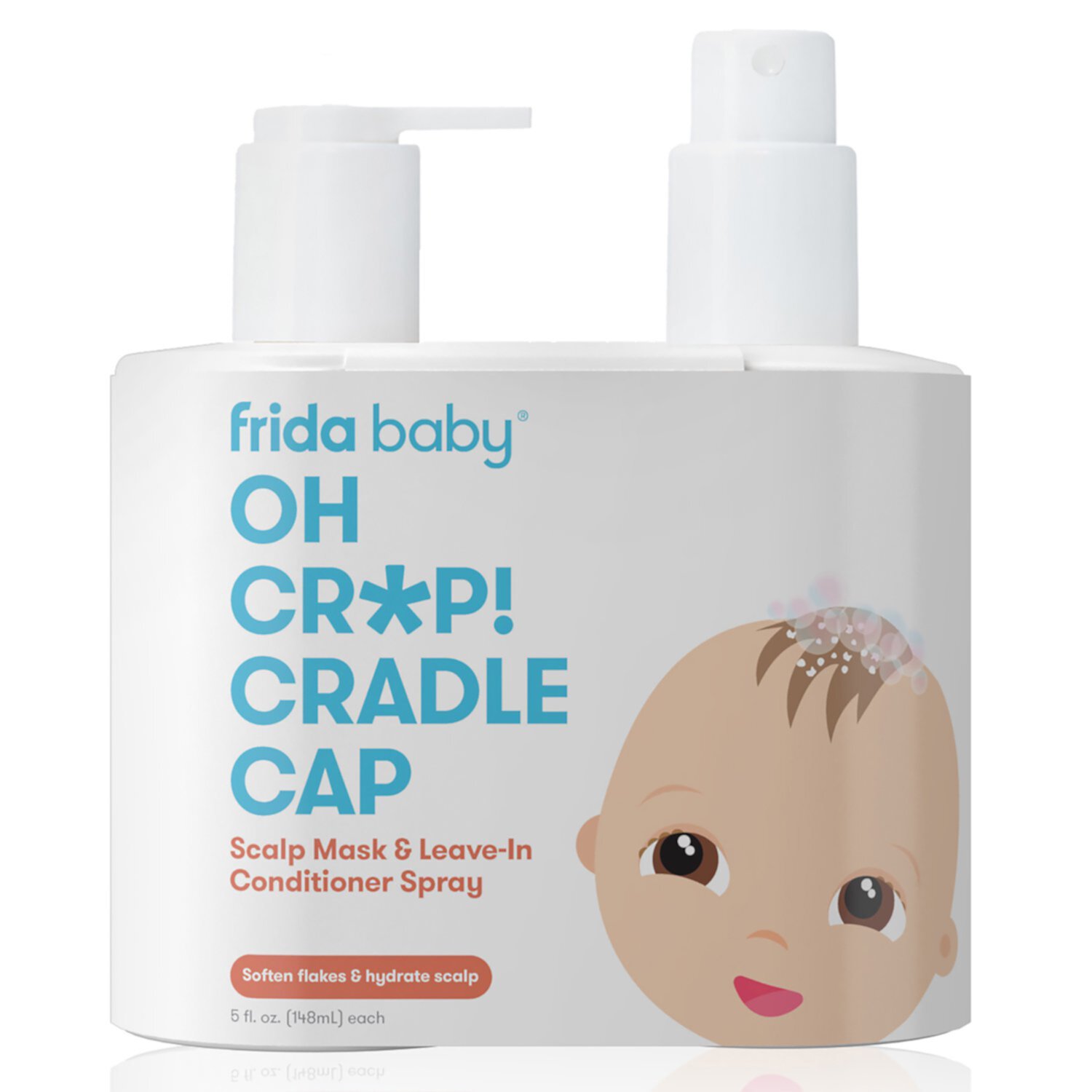 Frida Baby FlakeFixer Cradle Cap Set with Softening Scalp Scrub Shampoo Treatment and Hydrating Conditioner Spray, 2 Piece Frida Baby