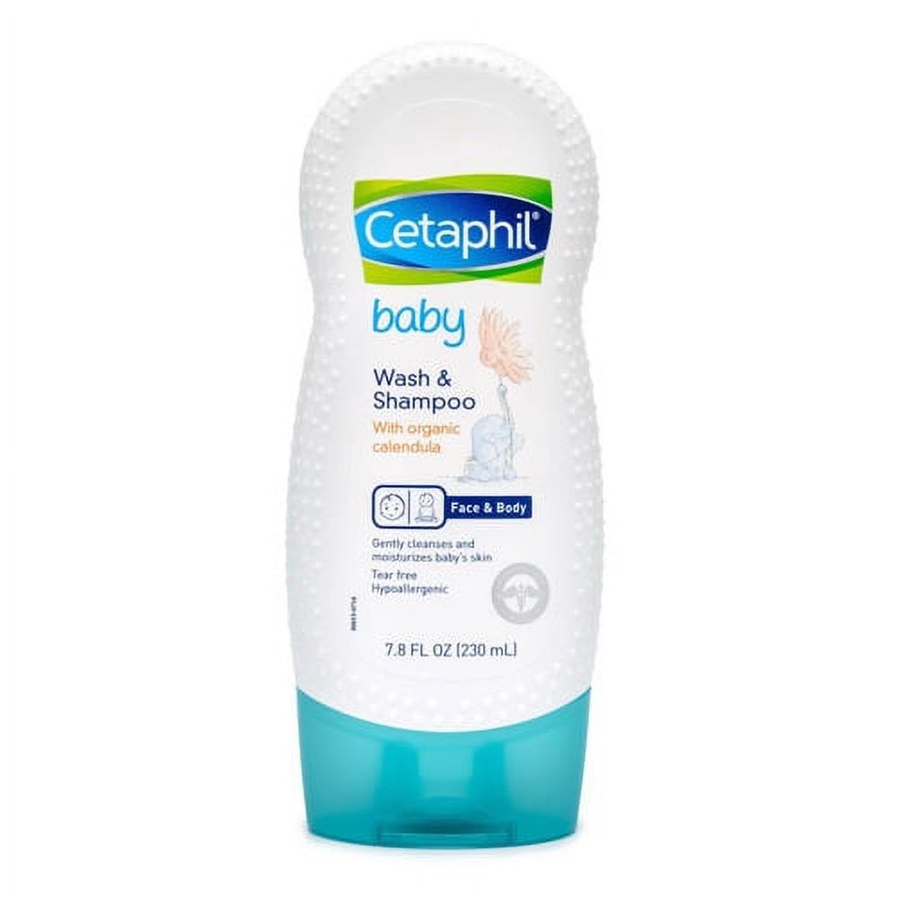 Cetaphil Lavado de Bebé y Champú con Caléndula Orgánica, 7,8 oz, Paquete de 3 Cetaphil