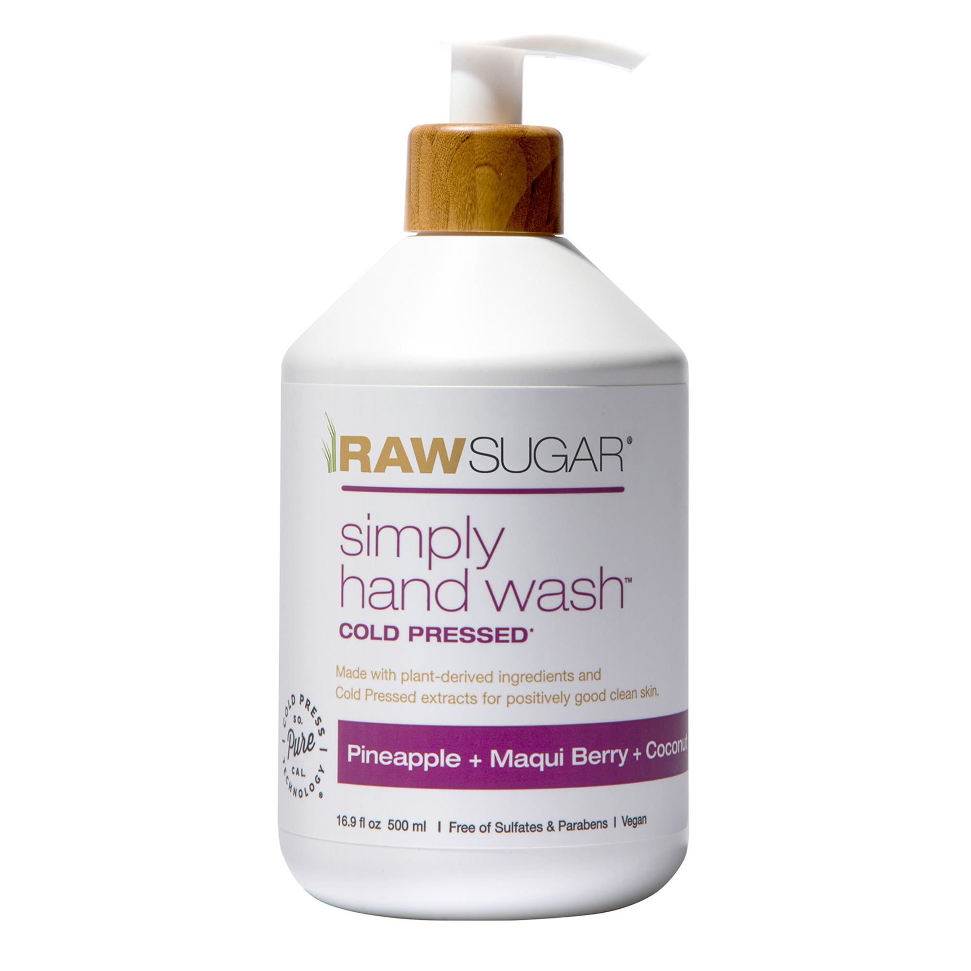 Raw Sugar Simply Hand Wash, Pineapple + Maqui Berry + Coconut Hand Soap, 16.9 fl oz RAW SUGAR