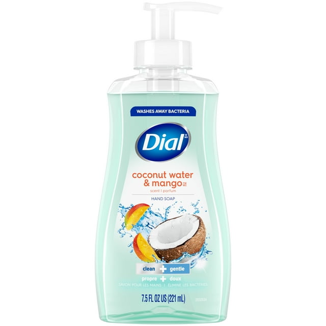 Dial Liquid Hand Soap, Coconut Water & Mango, 7.5 fl oz Dial