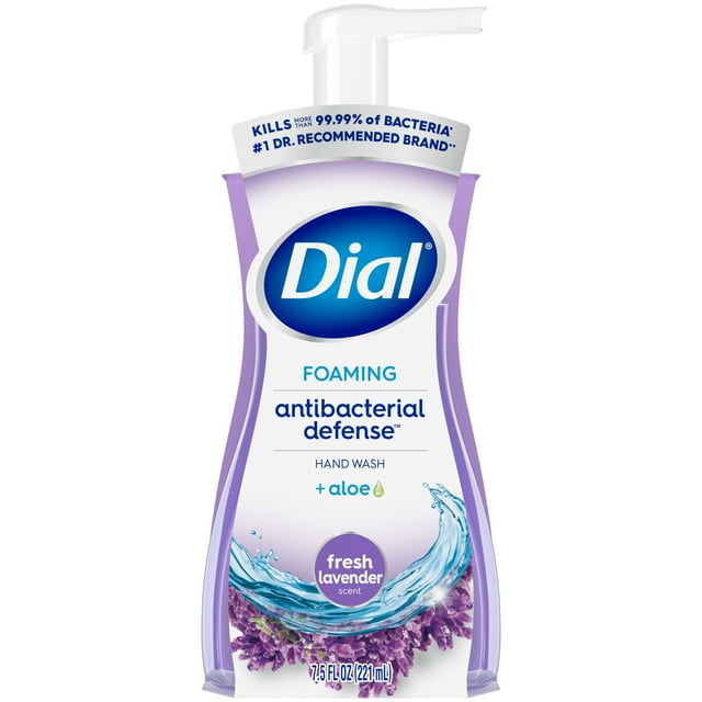 Dial Antibacterial Foaming Hand Wash, Fresh Lavender Scent, 7.5 fl oz Dial