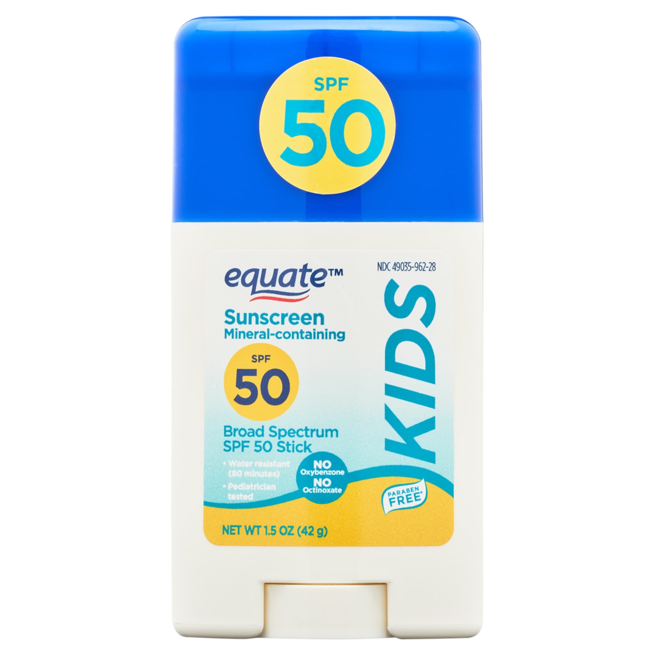 Equate Kids Broad Spectrum Sunscreen Stick with Mineral Actives, SPF 50, 1.5 oz Equate