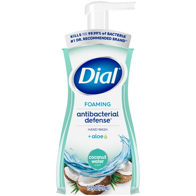 Dial Antibacterial Foaming Hand Wash, Coconut Water, 7.5 fl oz Dial