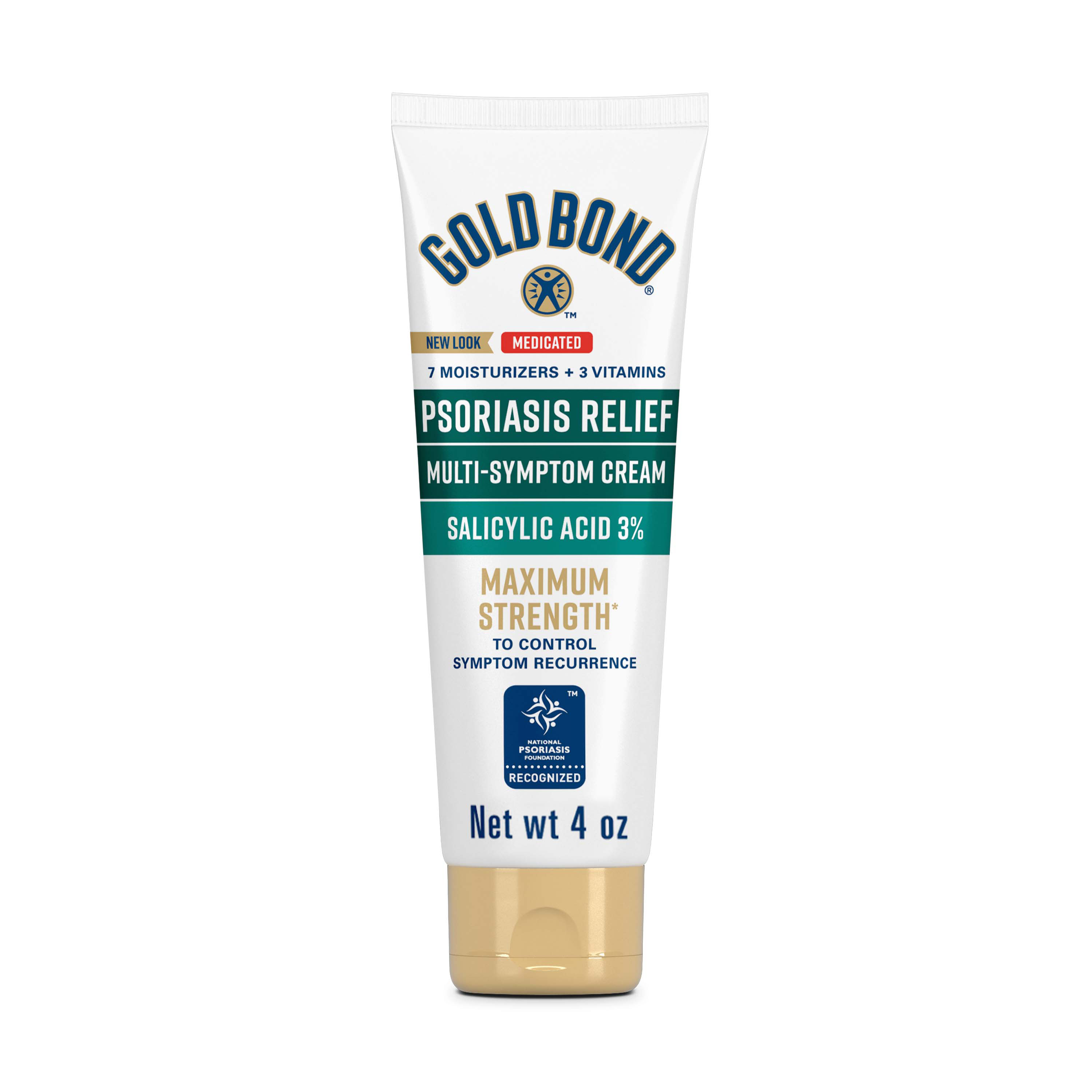 Gold Bond Psoriasis Multi-Symptom Relief Hand and Body Lotion & Cream for Itchy, Dry Skin with 3% Salicylic Acid, 4 oz. Gold Bond