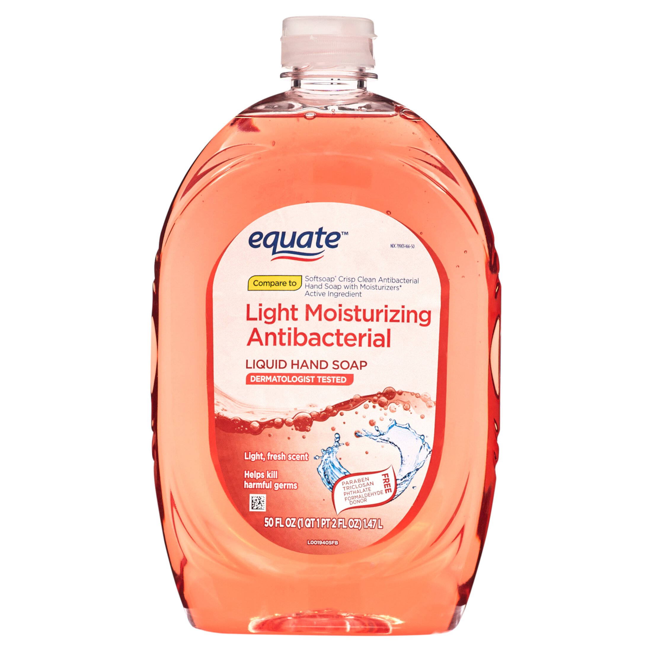 Equate Light Moisturizing Antibacterial Liquid Hand Soap, 50 fl oz Equate