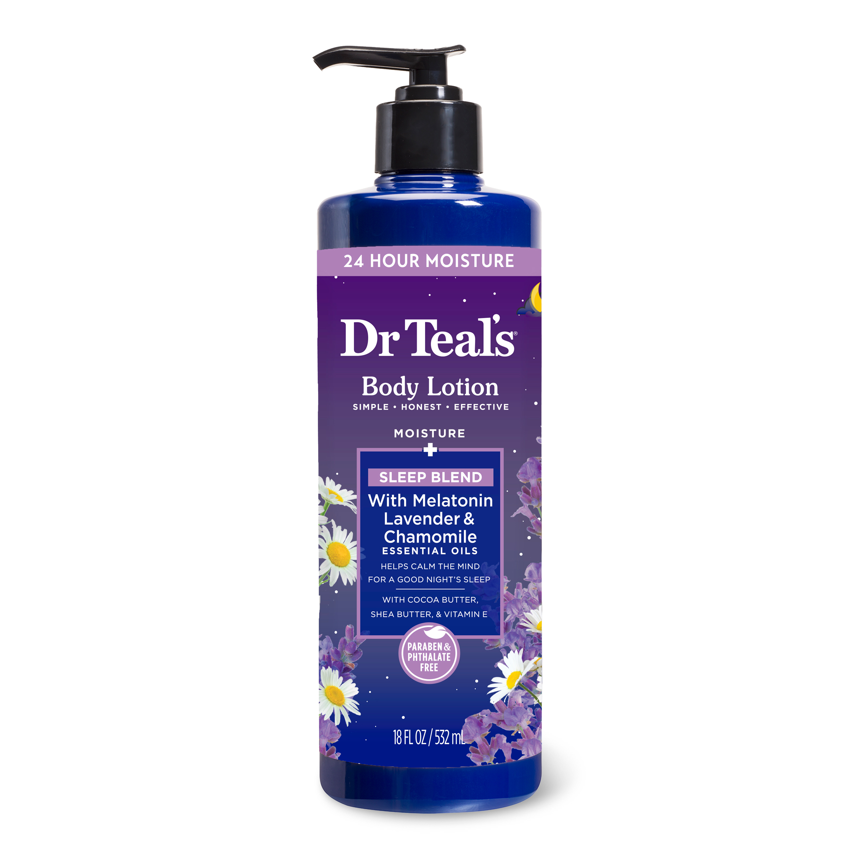 Dr Teal's Sleep Body Lotion with Melatonin, Lavender & Chamomile Essential Oils, 18 fl oz Dr Teal's