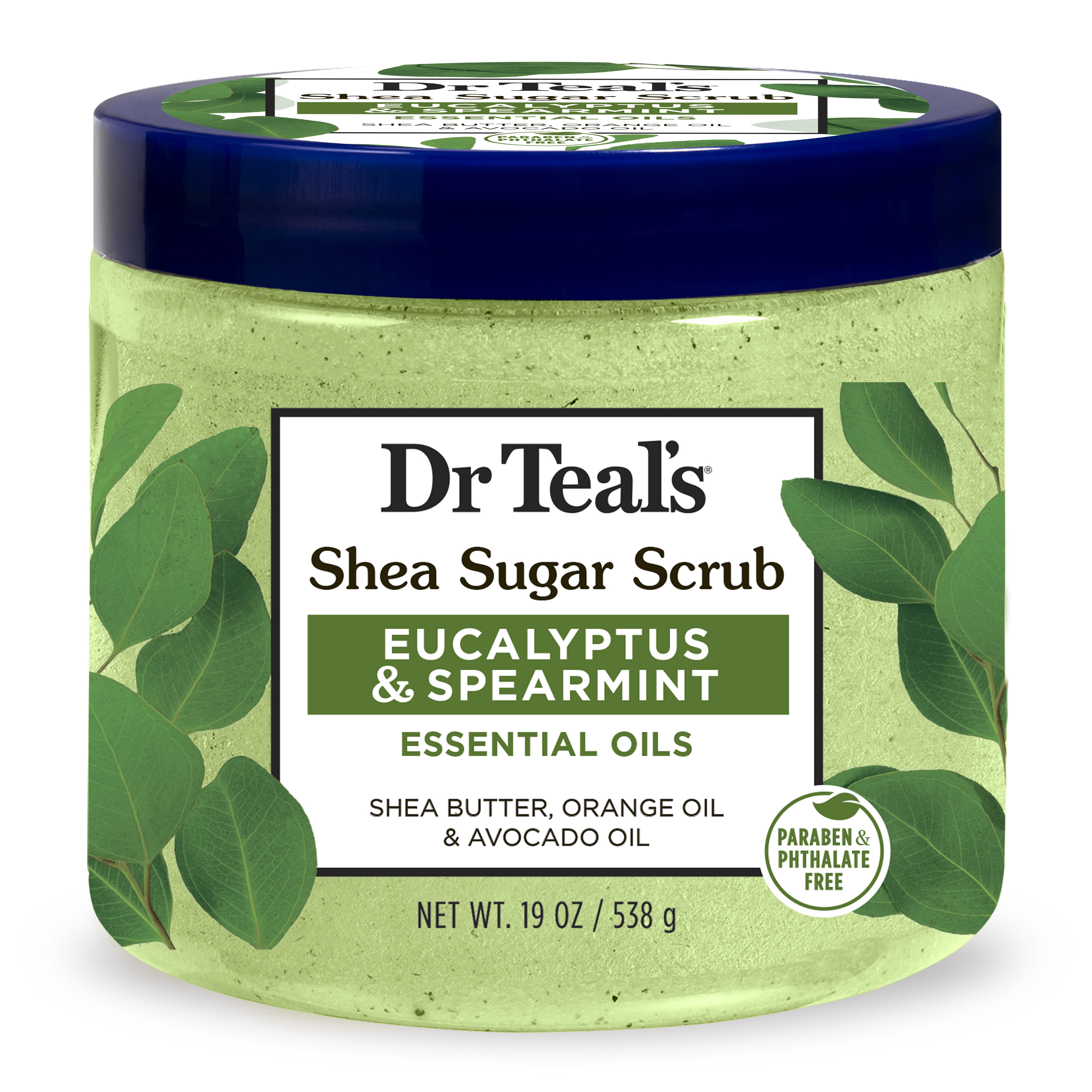 Dr Teal's Shea Sugar Body Scrub with Eucalyptus and Spearmint Essential Oils, 19 oz Dr Teal's