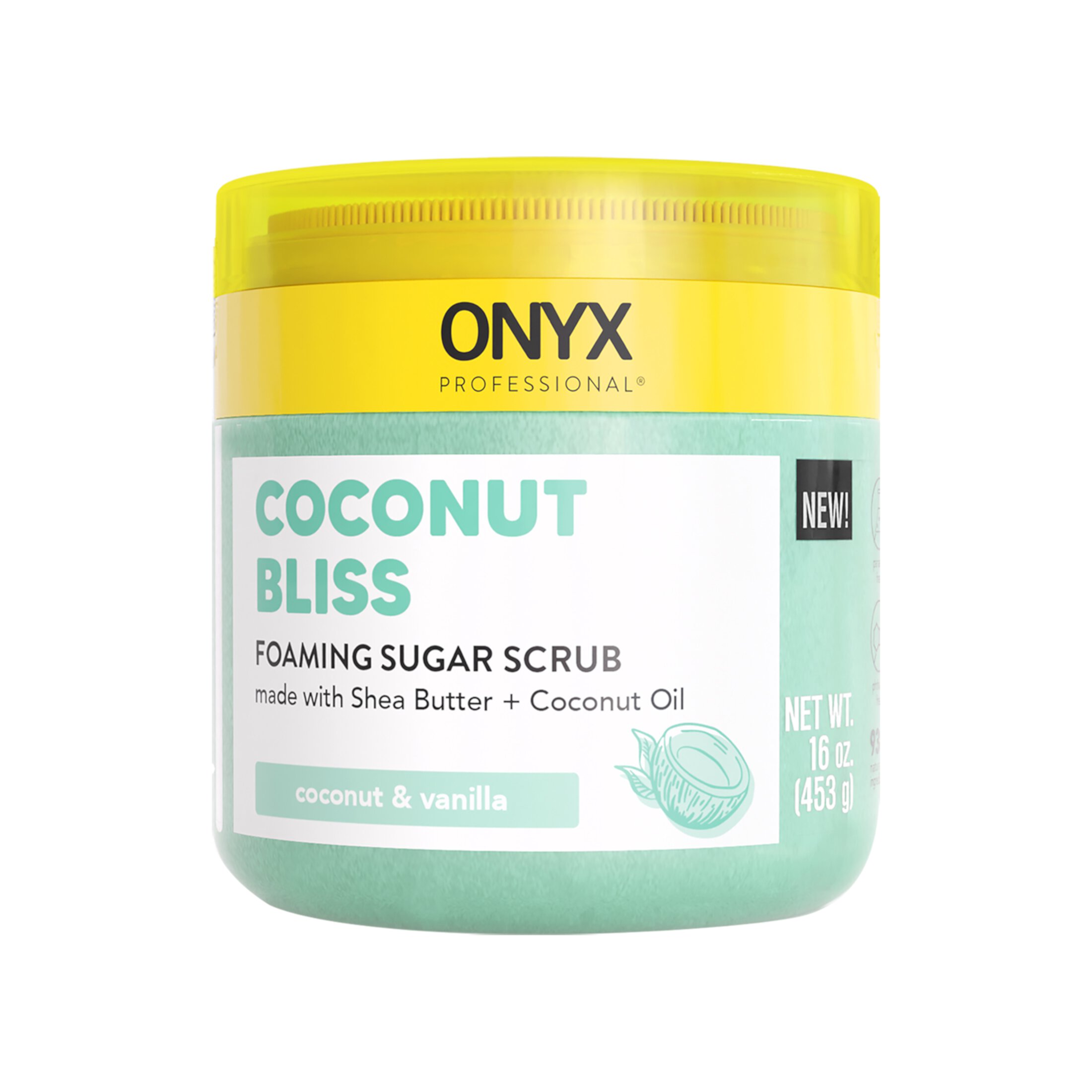 ONYX Professional Foaming Body Scrub with Scrubber, Coconut Bliss Onyx Professional