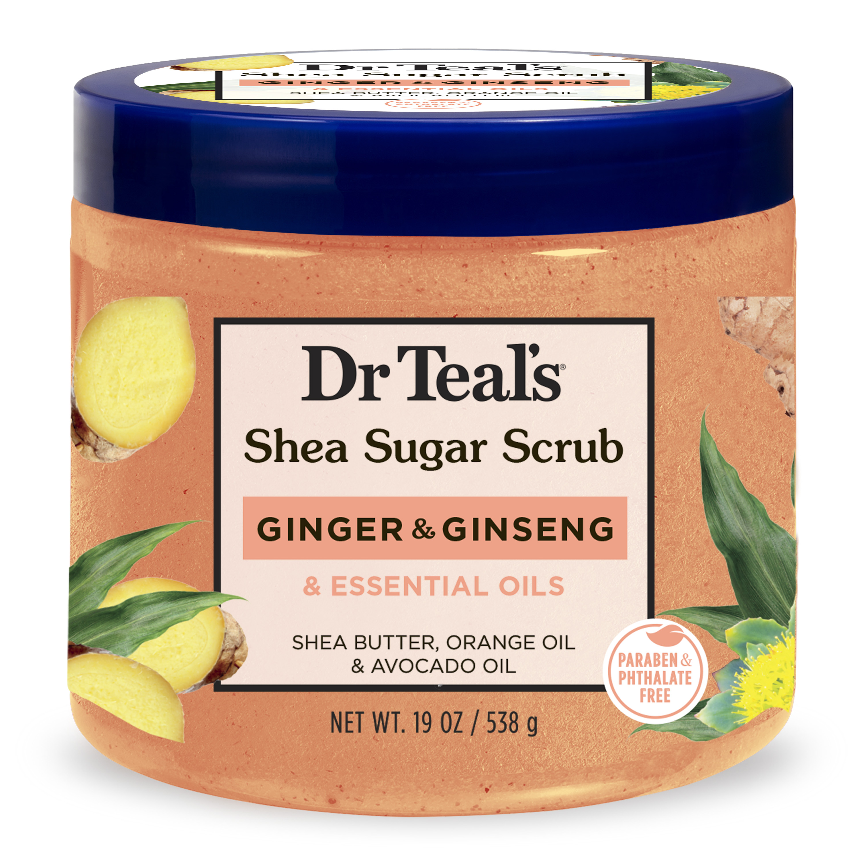 Dr Teal's Shea Sugar Body Scrub with Ginger, Ginseng & Essential Oil, 19 oz. Dr Teal's