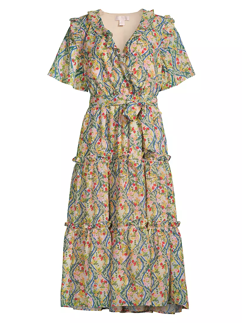 Женское Повседневное Платье RACHEL PARCELL Chiffon Floral Surplice Midi-Dress RACHEL PARCELL