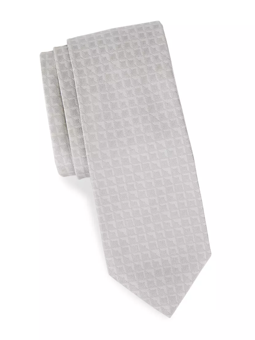 COLLECTION Diamond Texture Silk Tie Saks Fifth Avenue