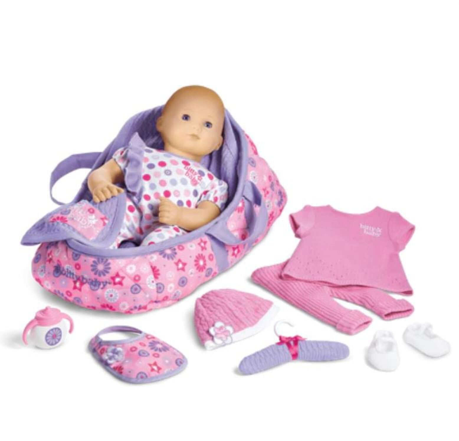 American Girl Bitty Baby 15 "Pelo Rubio, Muñeca de Ojos Azules BB3 Set de Regalo de Vacaciones American Girl