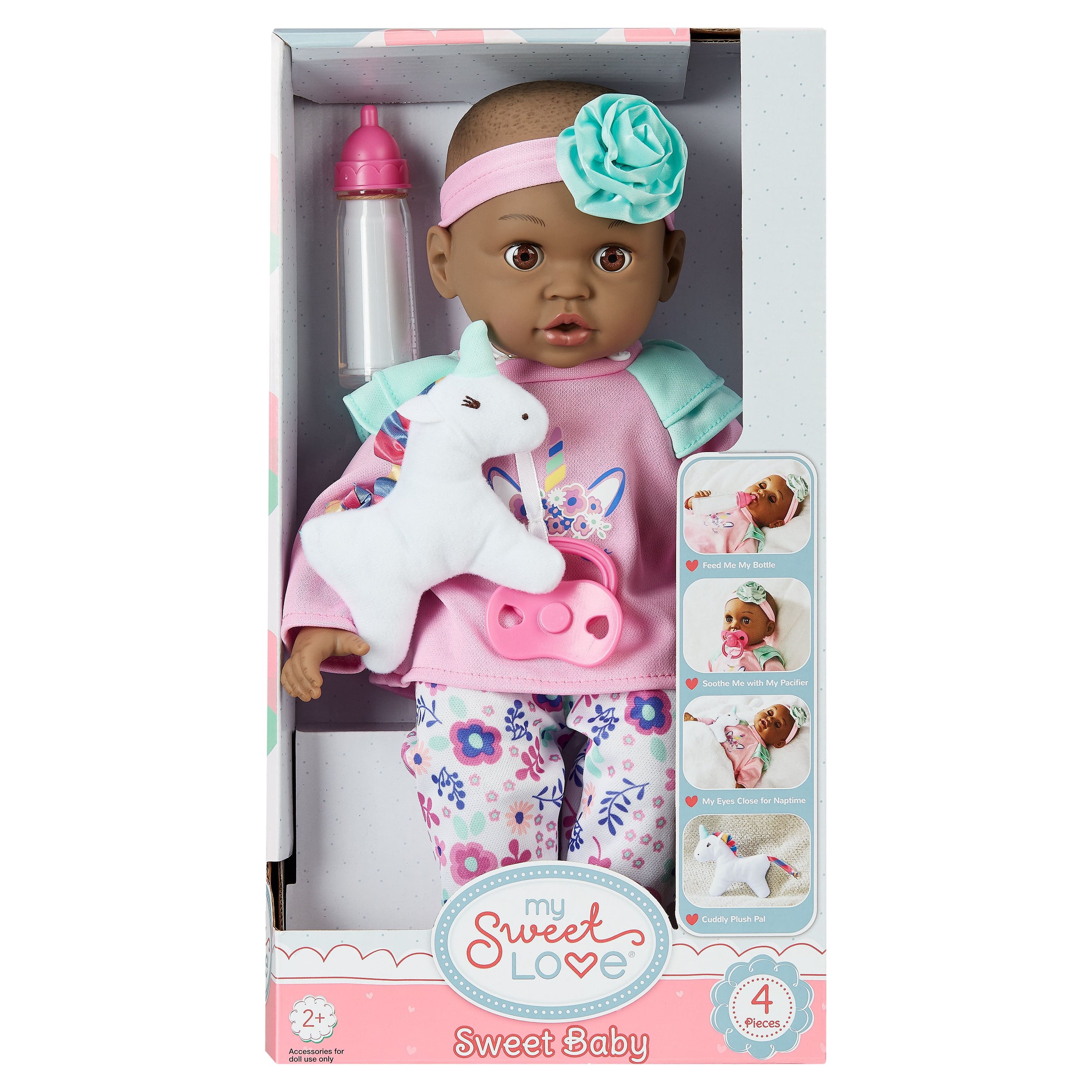 My Sweet Love (MSL) Sweet Baby Doll Toy Set, African American, 4 Pieces. Product Height is 14inches My Sweet Love