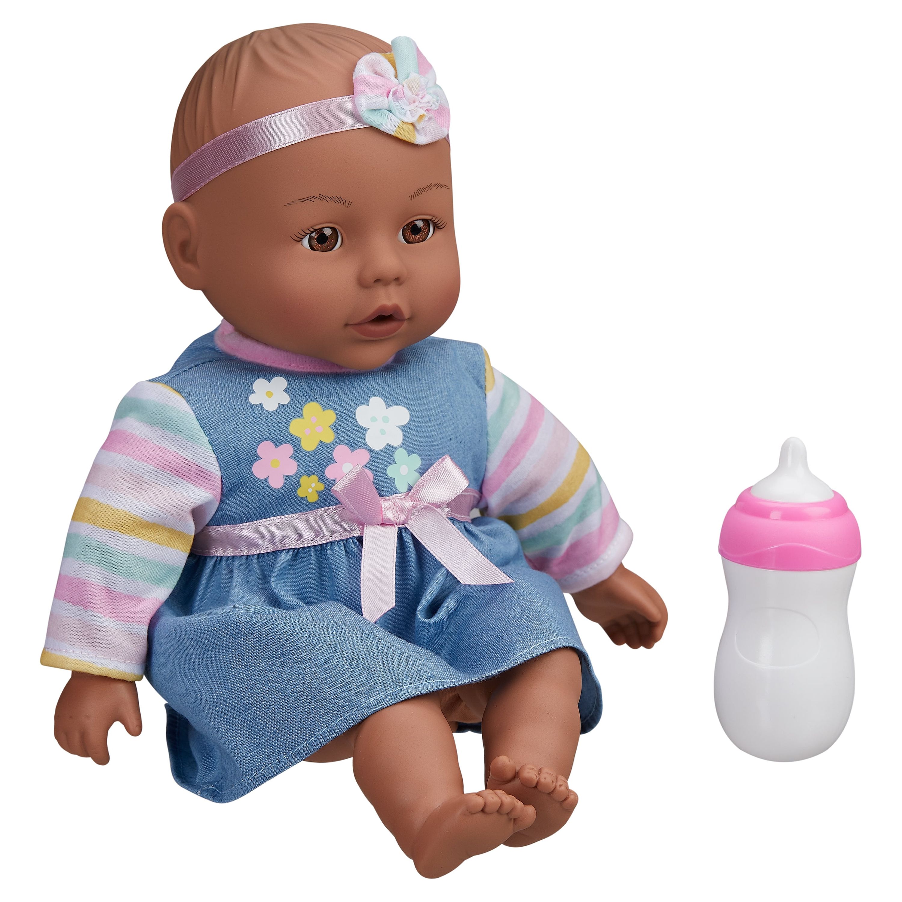 My Sweet Love Snuggle and Feed Time 12.5" Baby Doll, Dark Skin Tone, Blue Outfit My Sweet Love