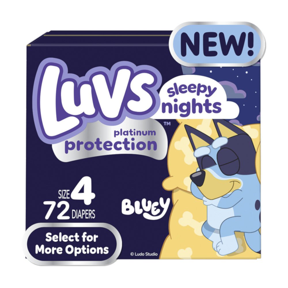 Luvs Platinum Protection Sleepy Nights Baby Diapers, Size 4, 72 Count (Select for More Options) Luvs