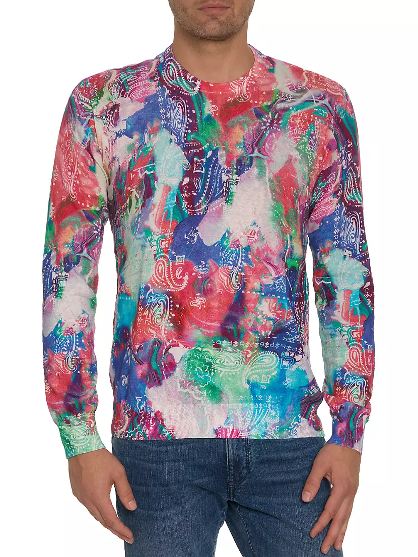 Свитер с узором пейсли Night Gallery от Robert Graham, 62% хлопок, 38% лен Robert Graham