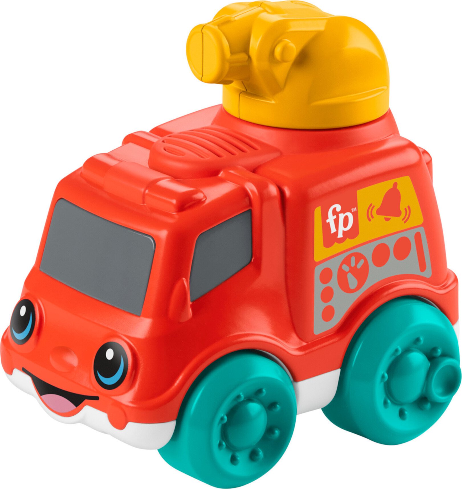 Fisher-Price Chime & Ride Fire Truck Push-Along Toy Vehicle for Infants with Fine Motor Activities Fisher-Price