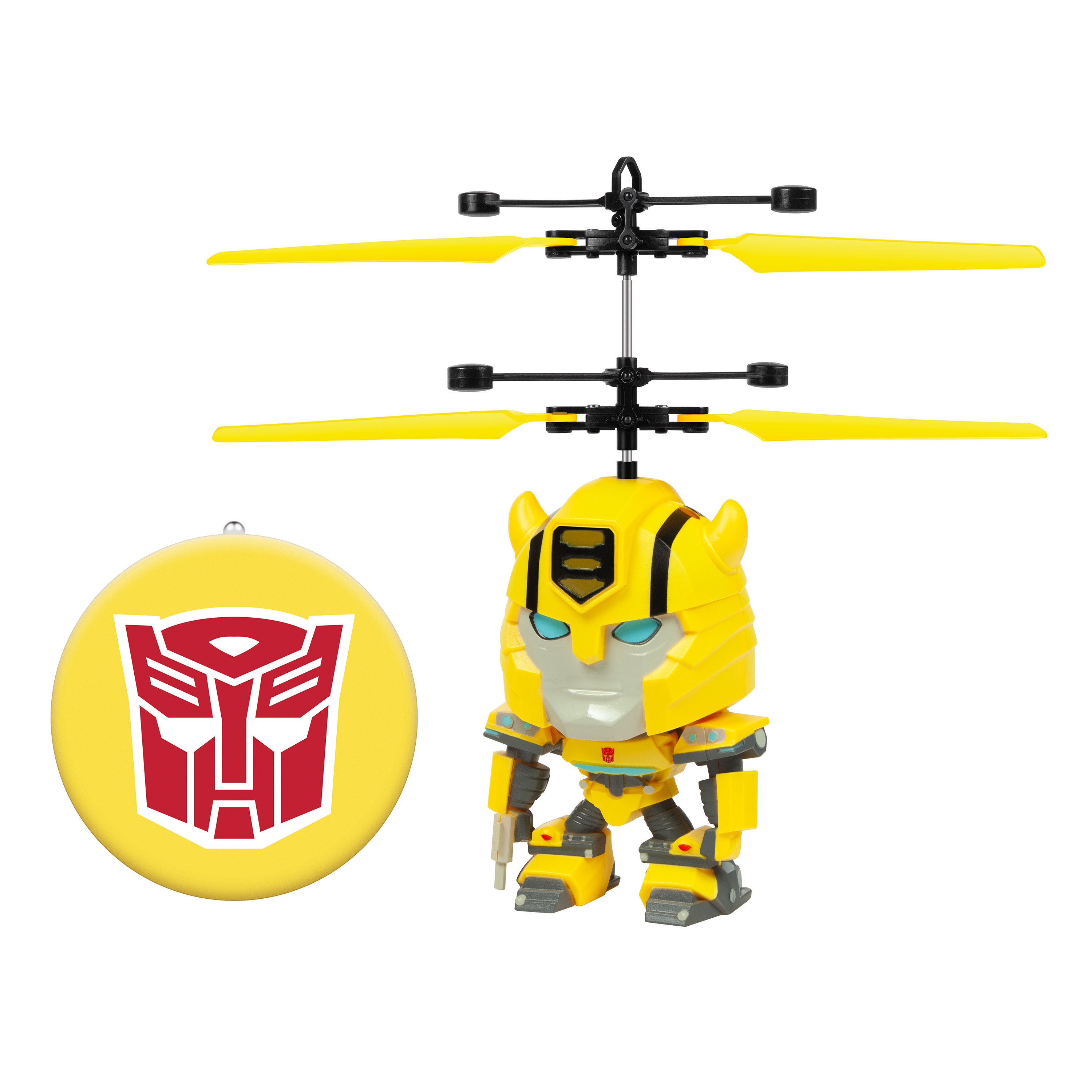 Transformers Bumblebee Big Head, 7.6-inch Motion Sensor Controlled UFO Big Head Helicopter World Tech Toys