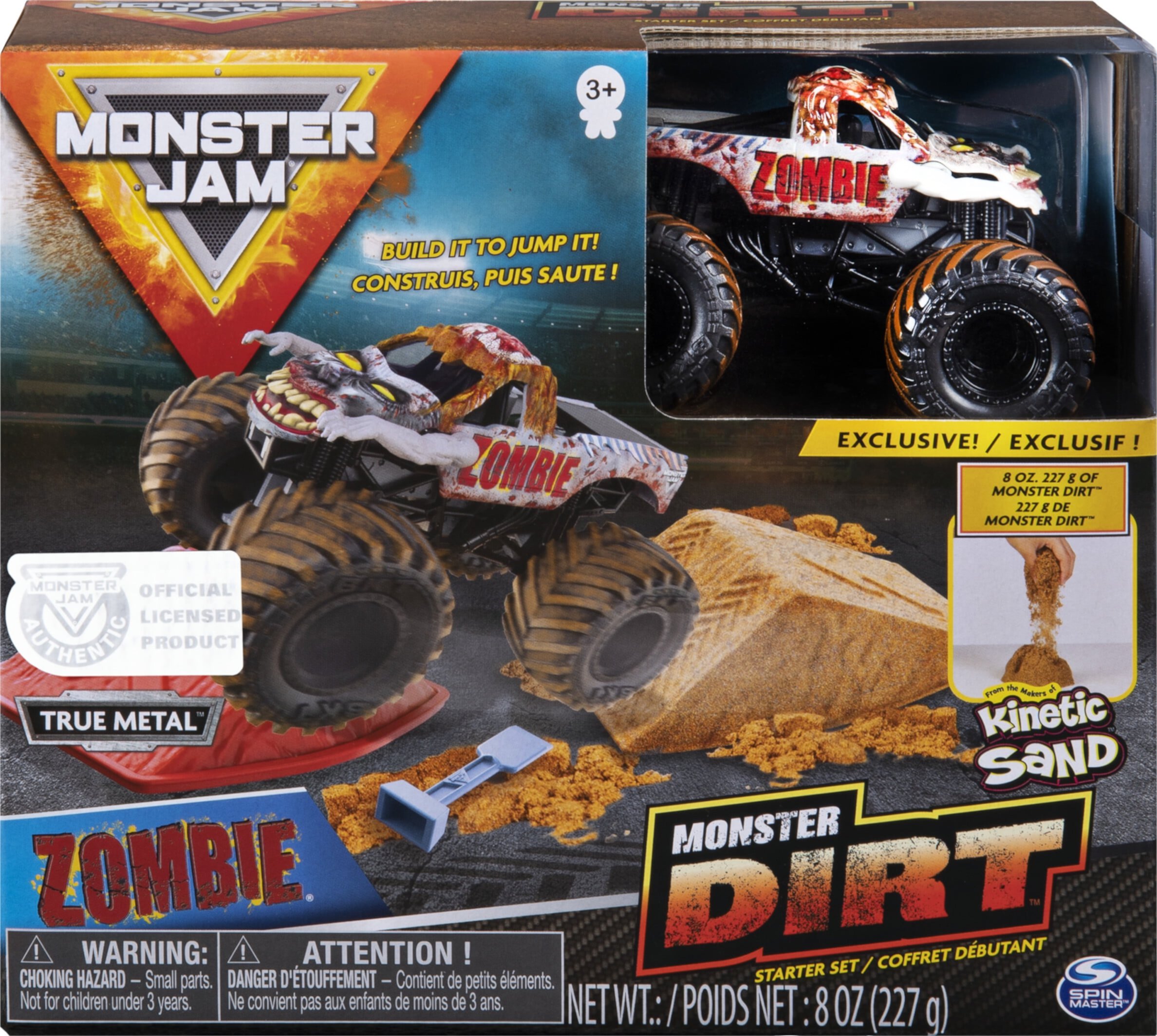 Monster Jam Megalodon Monster Dirt Starter Set Featuring 8oz of Monster Dirt and Official 1:64 Scale Die Cast Monster Jam Truck Play Vehicle Monster Jam