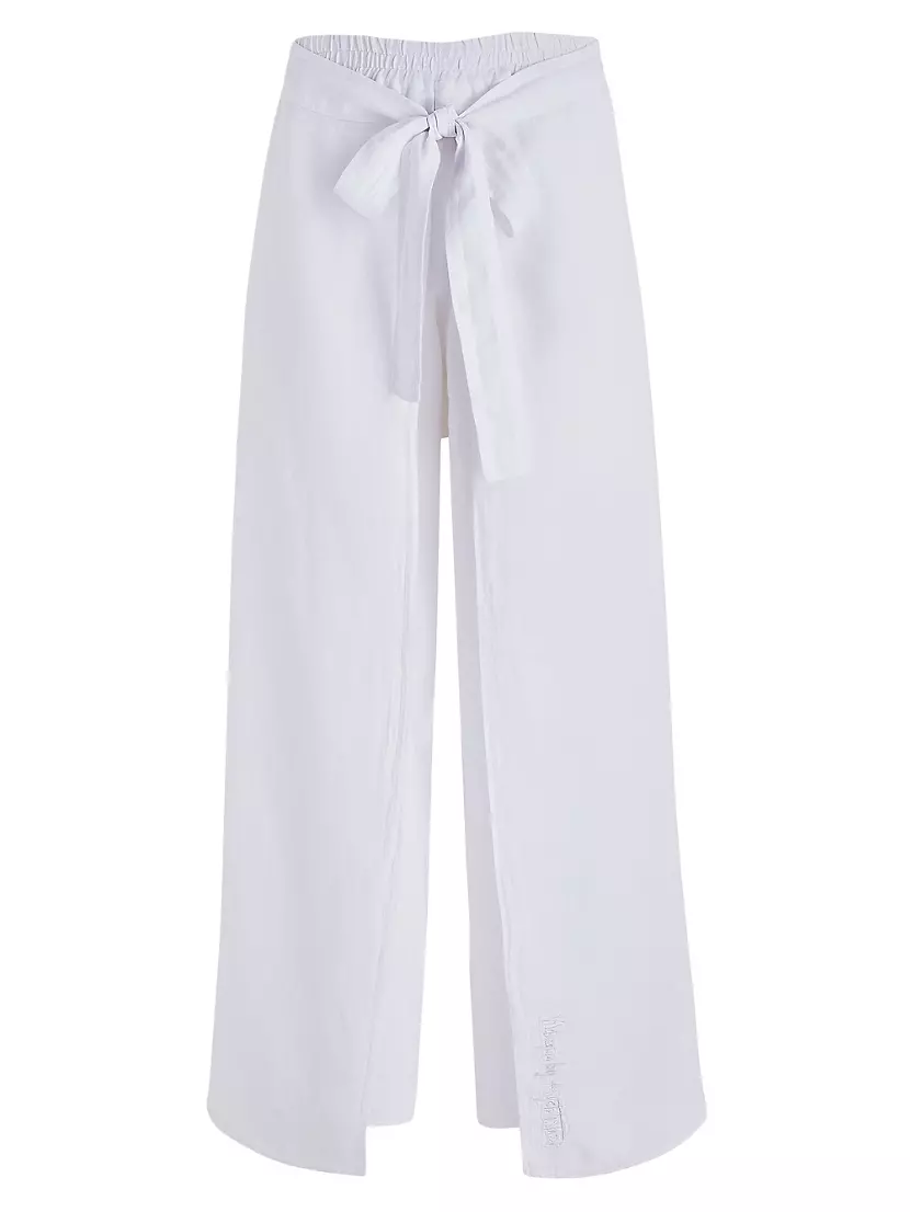 Linen Tie-Waist Cover-Up Pants Vilebrequin