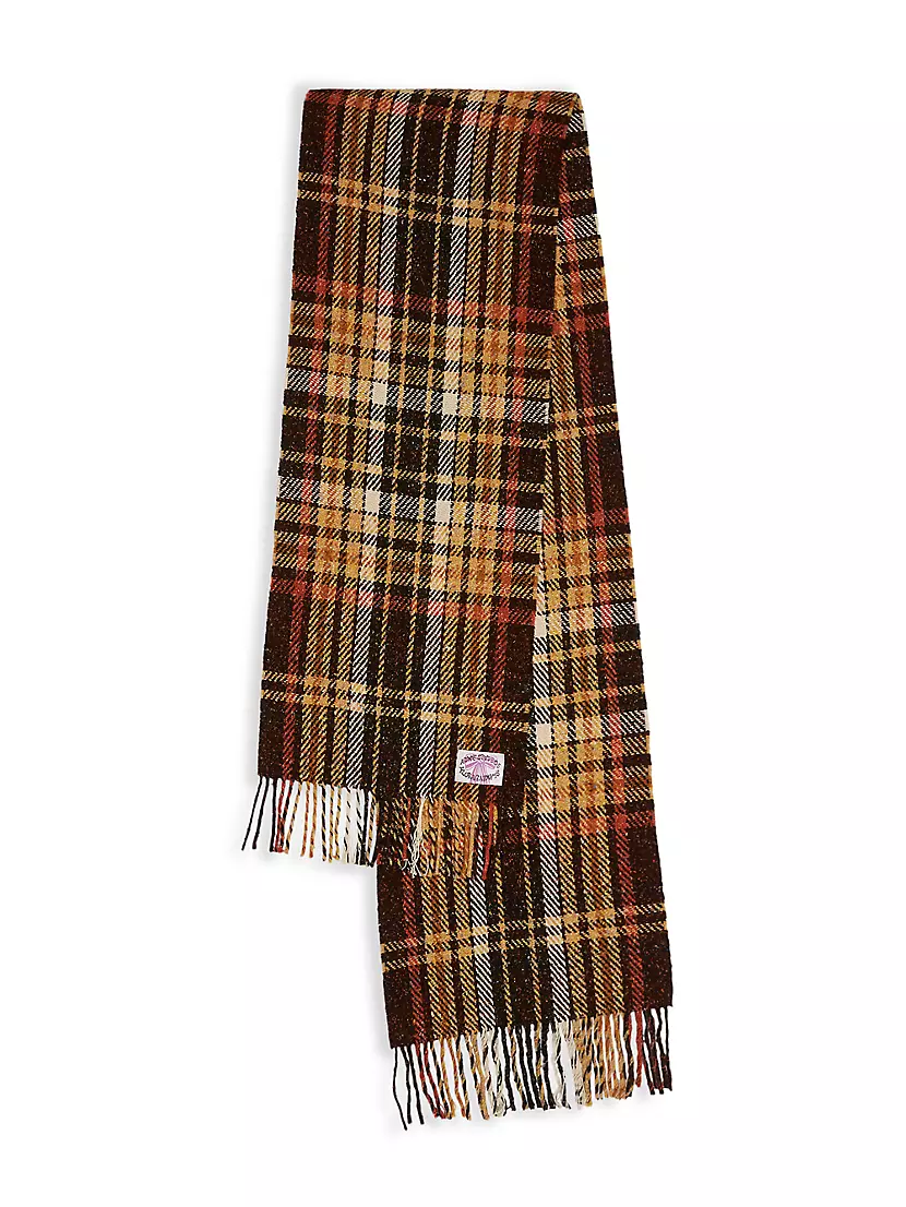 Wool-Blend Plaid Scarf Acne Studios