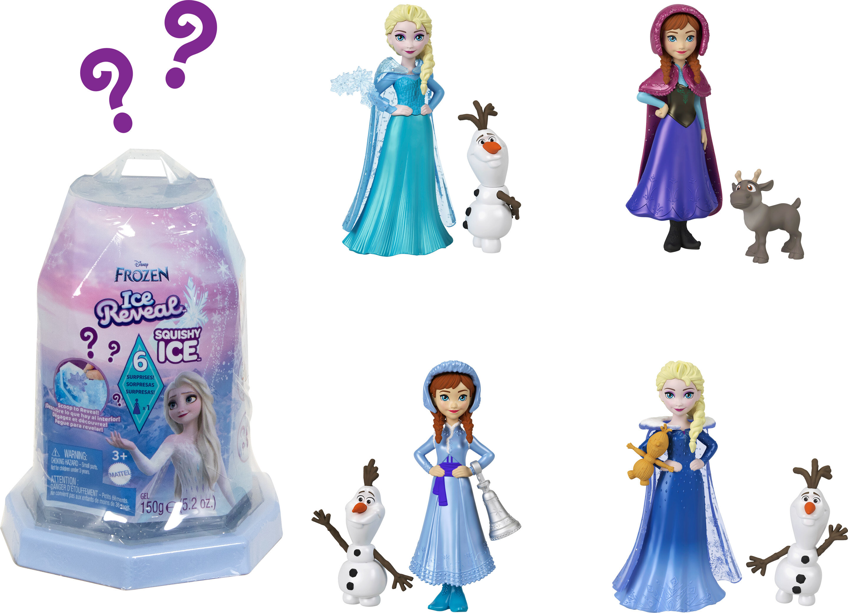 Disney Frozen Ice Reveal Surprise Small Doll with Ice Gel, Friend & Play Pieces (Dolls May Vary) Disney Frozen