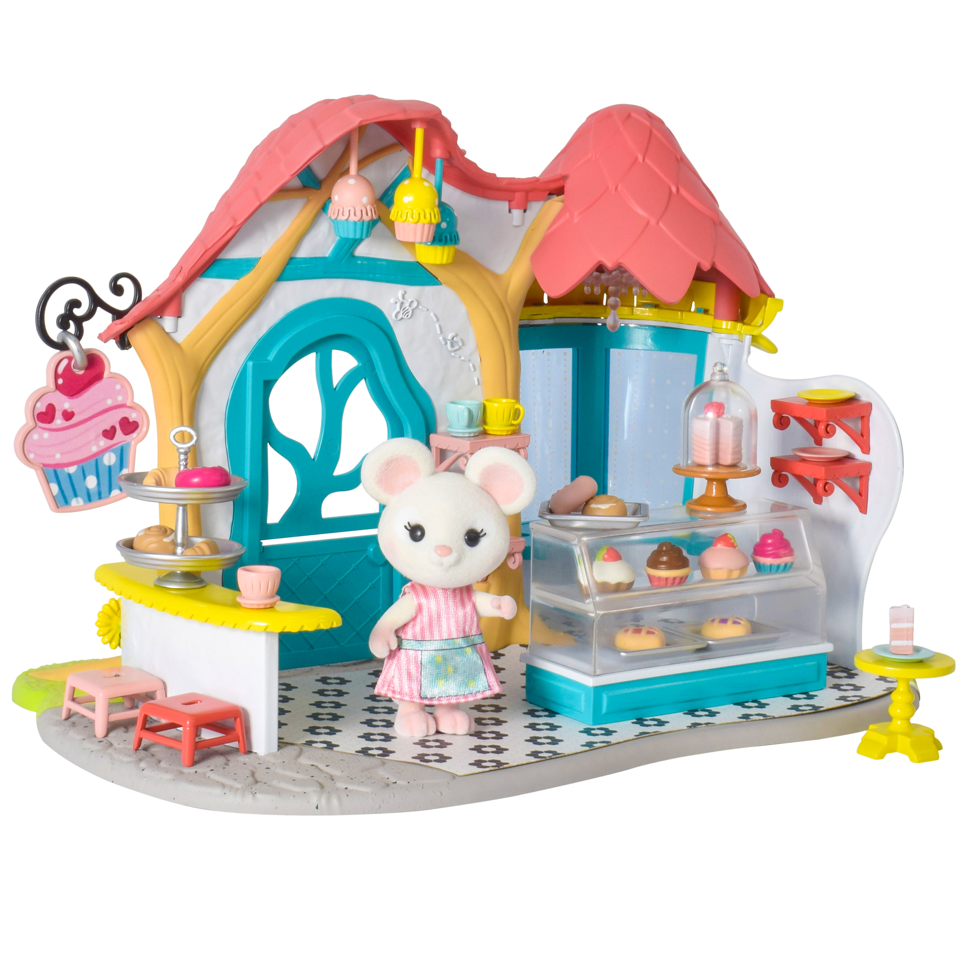 Honey Bee Acres Bees Teas Pastry Shop Playset with Figure, 35 Pieces, Children Ages 3+ Honey Bee Acres