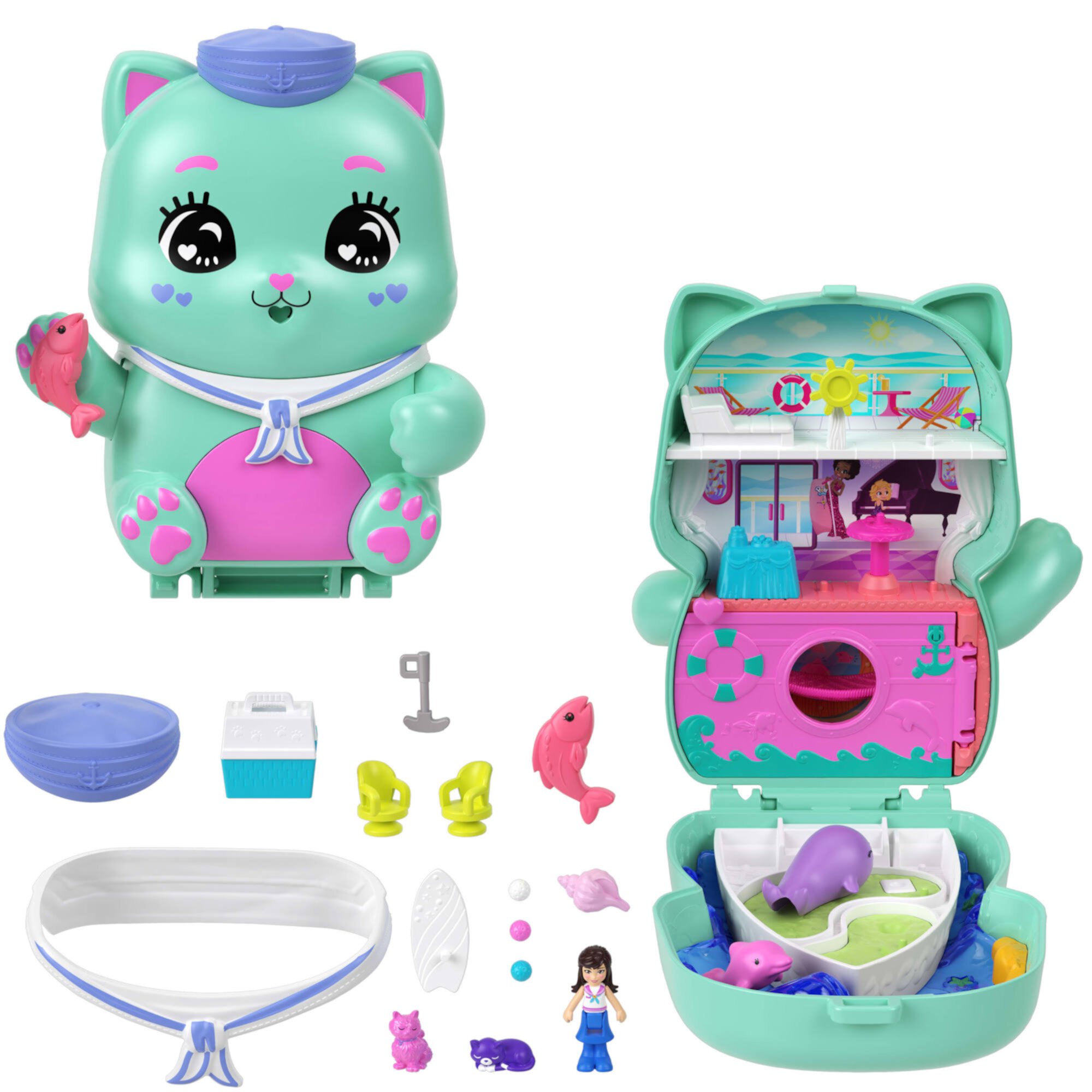 Polly Pocket Set Sail Kitty Compact Playset Polly Pocket