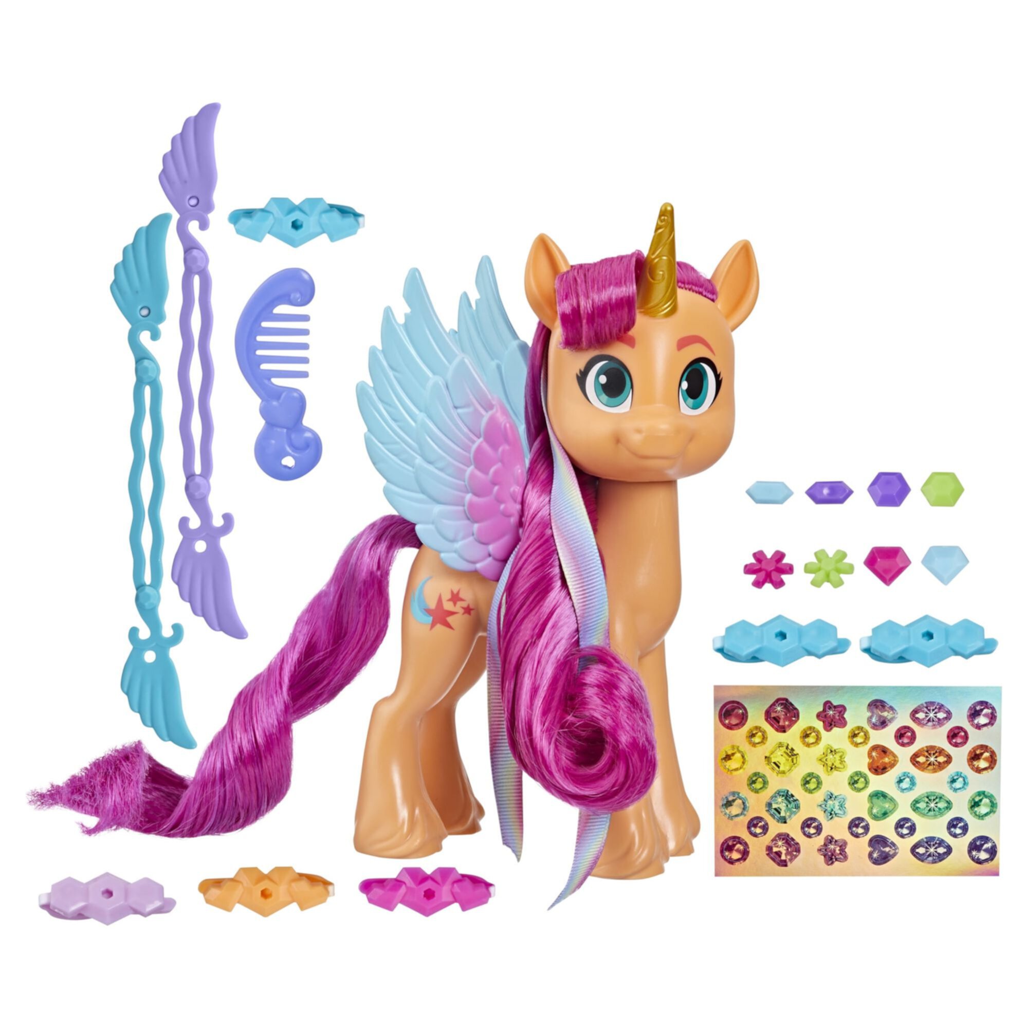 My Little Pony Toys: Make Your Mark Toy Ribbon Hairstyles Sunny Starscout, 6-Inch Pony My Little Pony