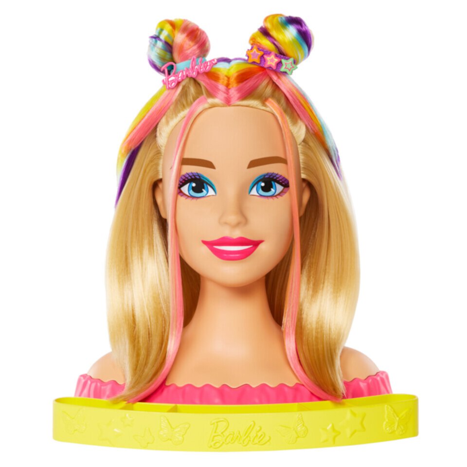 Barbie Deluxe Styling Head with Color Reveal Accessories and Wavy Brown Neon Rainbow Hair Barbie