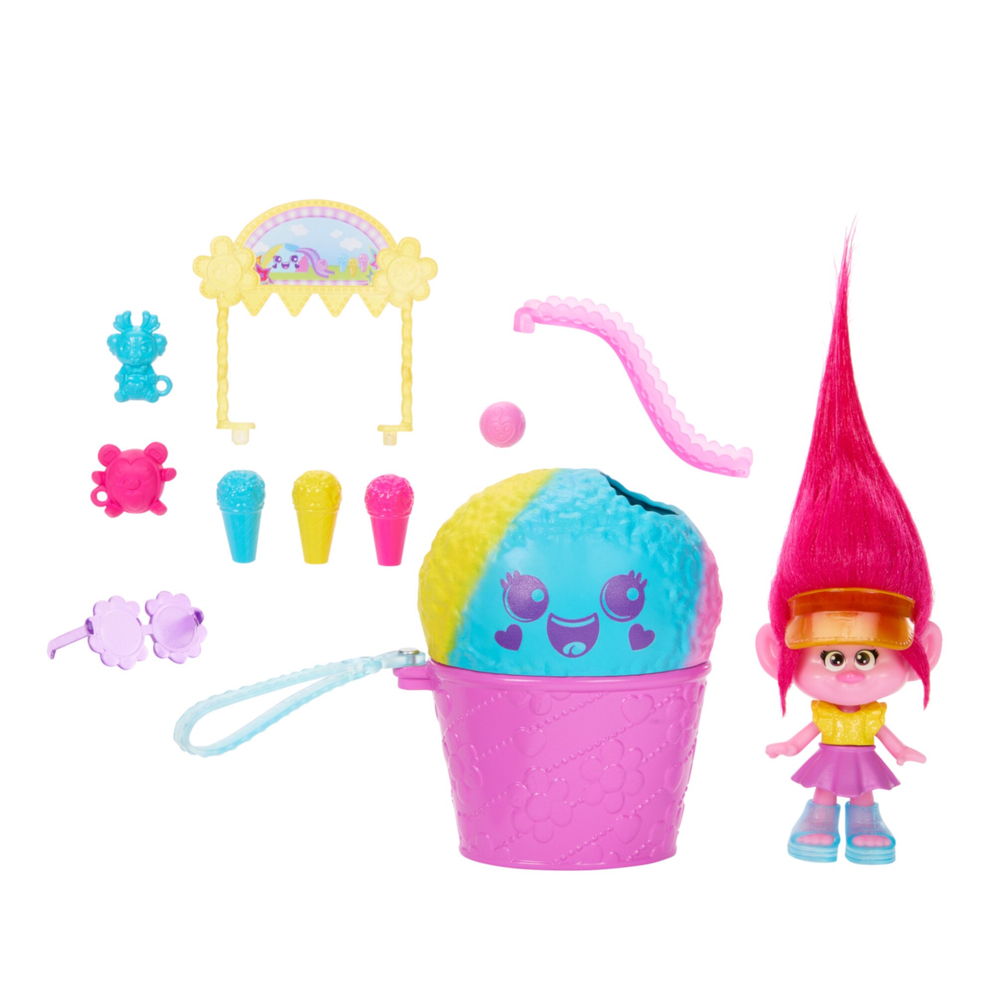 DreamWorks Trolls Fun Fair Surprise FairFest Queen Poppy Small Doll & 10 Accessories Trolls