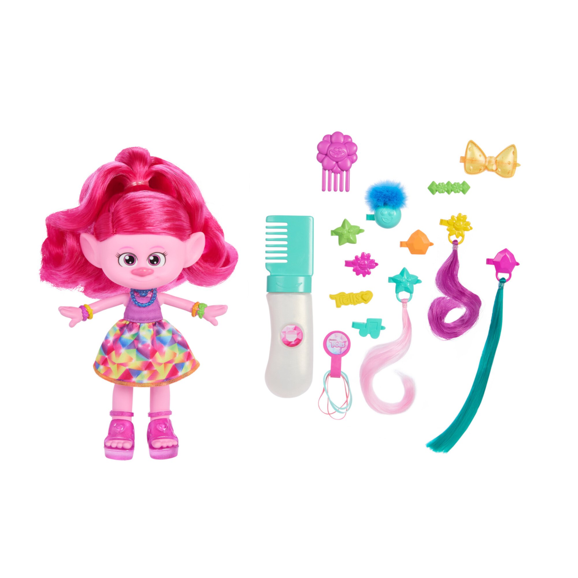 DreamWorks Trolls Band Together Hair-tastic Queen Poppy Fashion Doll & 15+ Hairstyling Accessories Trolls