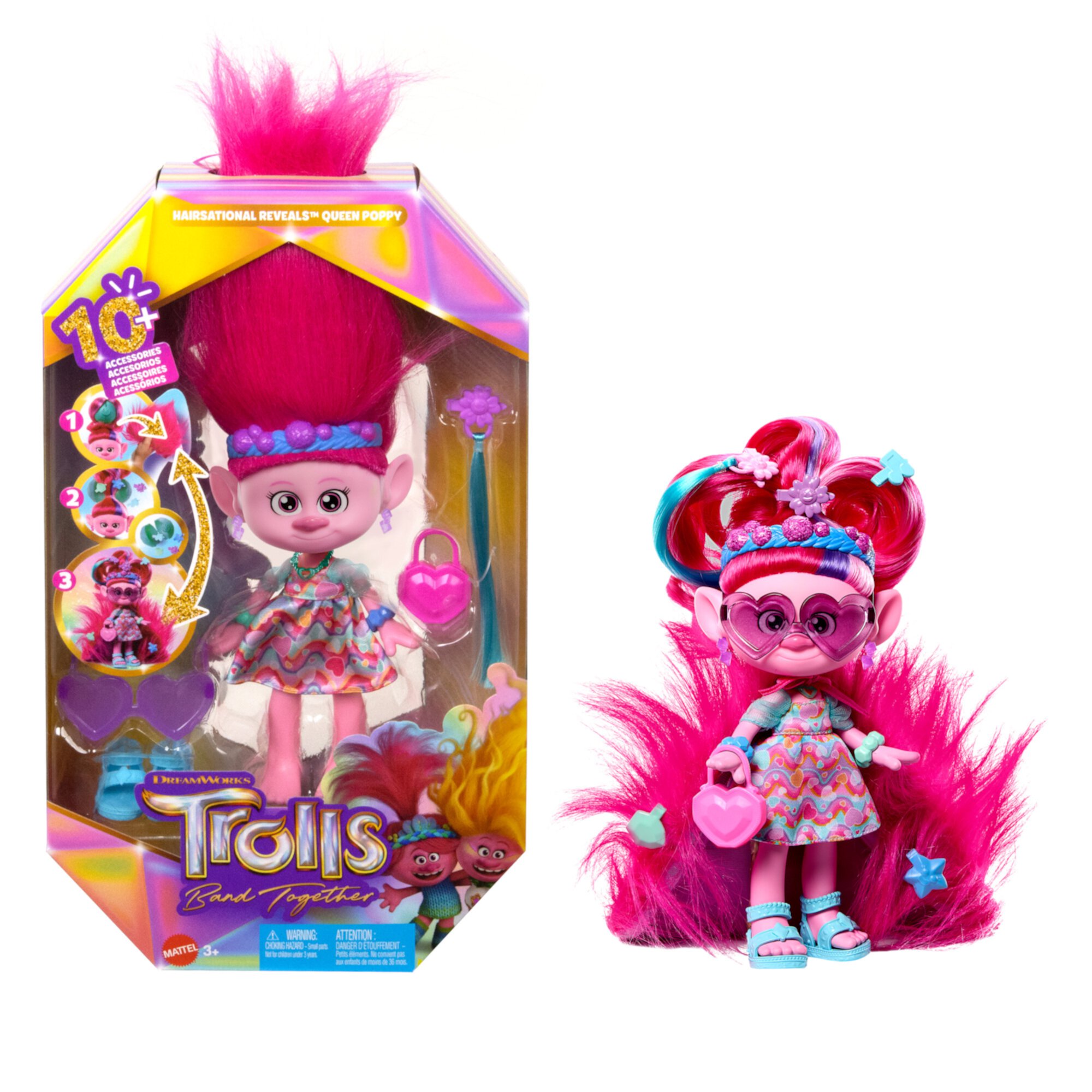 DreamWorks Trolls Band Together Hairsational Reveals Queen Poppy Fashion Doll & 10+ Accessories Trolls