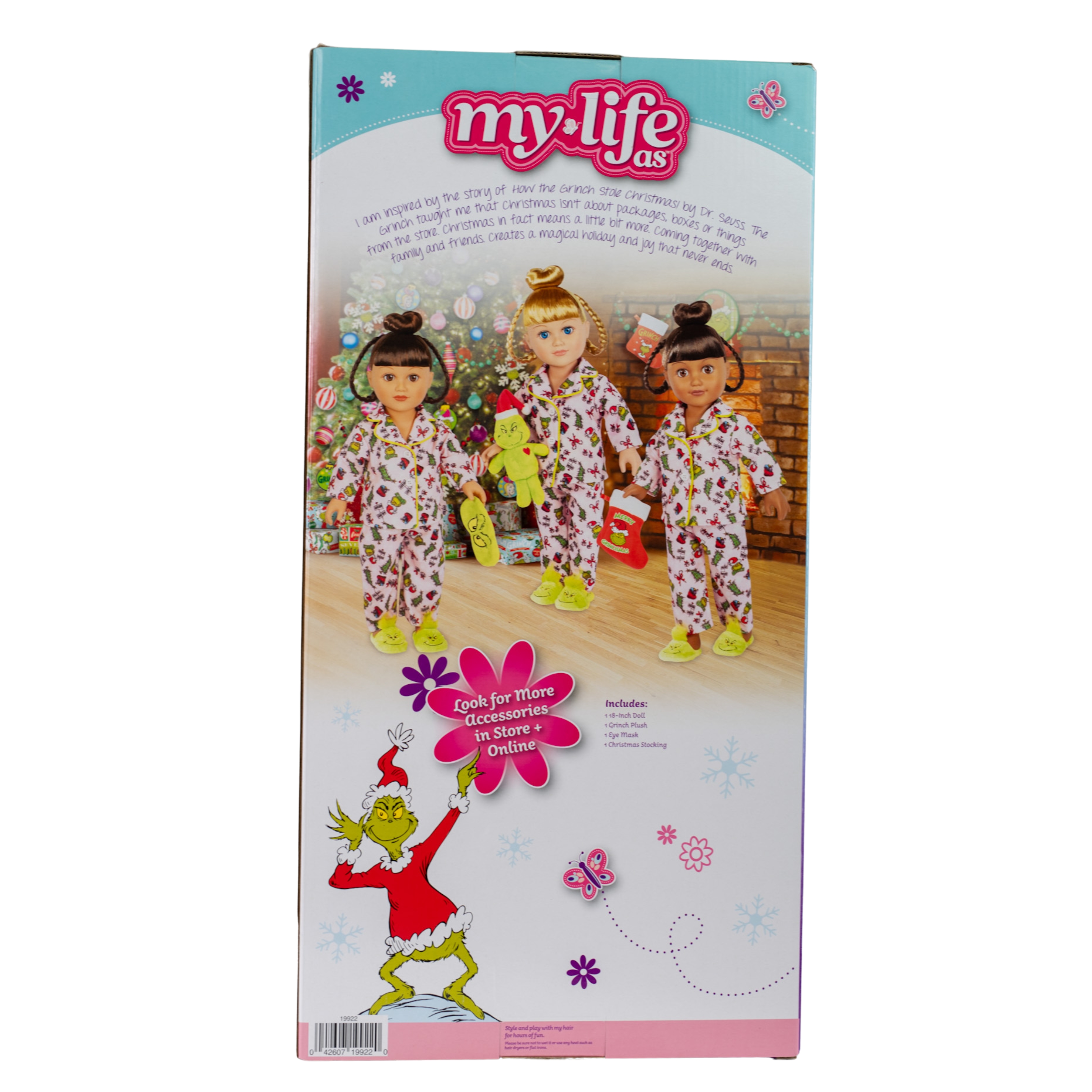 My Life As Poseable Grinch Sleepover 18 inch Doll, Dark Brunette Hair, Brown Eyes My Life as