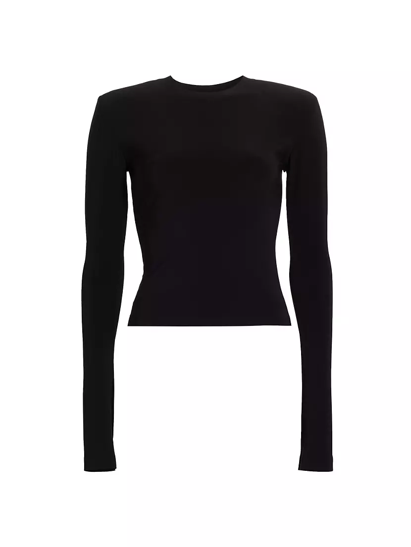 Женская Блузка Norma Kamali Shoulder-Pad Crewneck Top Norma Kamali