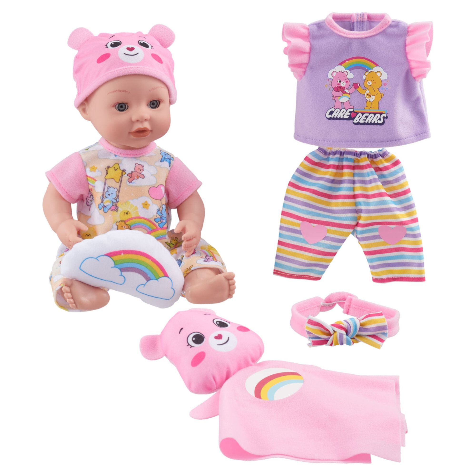 My Sweet Love Care Bears 12.5 inch Baby Doll Play Set, Light Skin Tone, Gray Eyes My Sweet Love