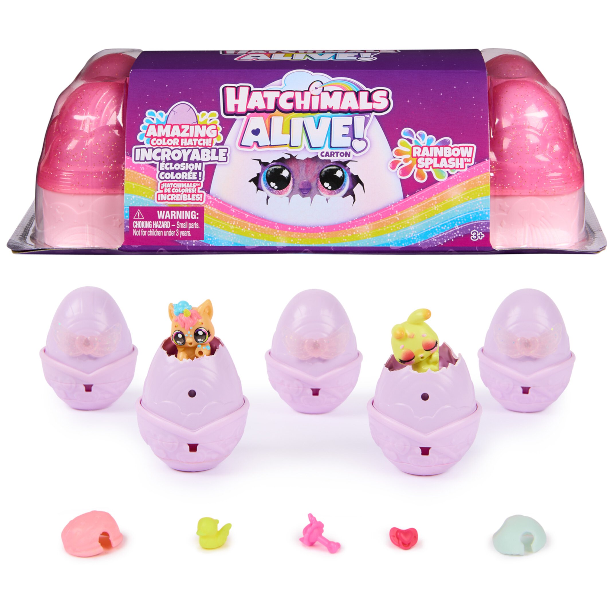 Hatchimals Alive Rainbow Splash Carton with 5 Figures, 10+ Accessories Hatchimals