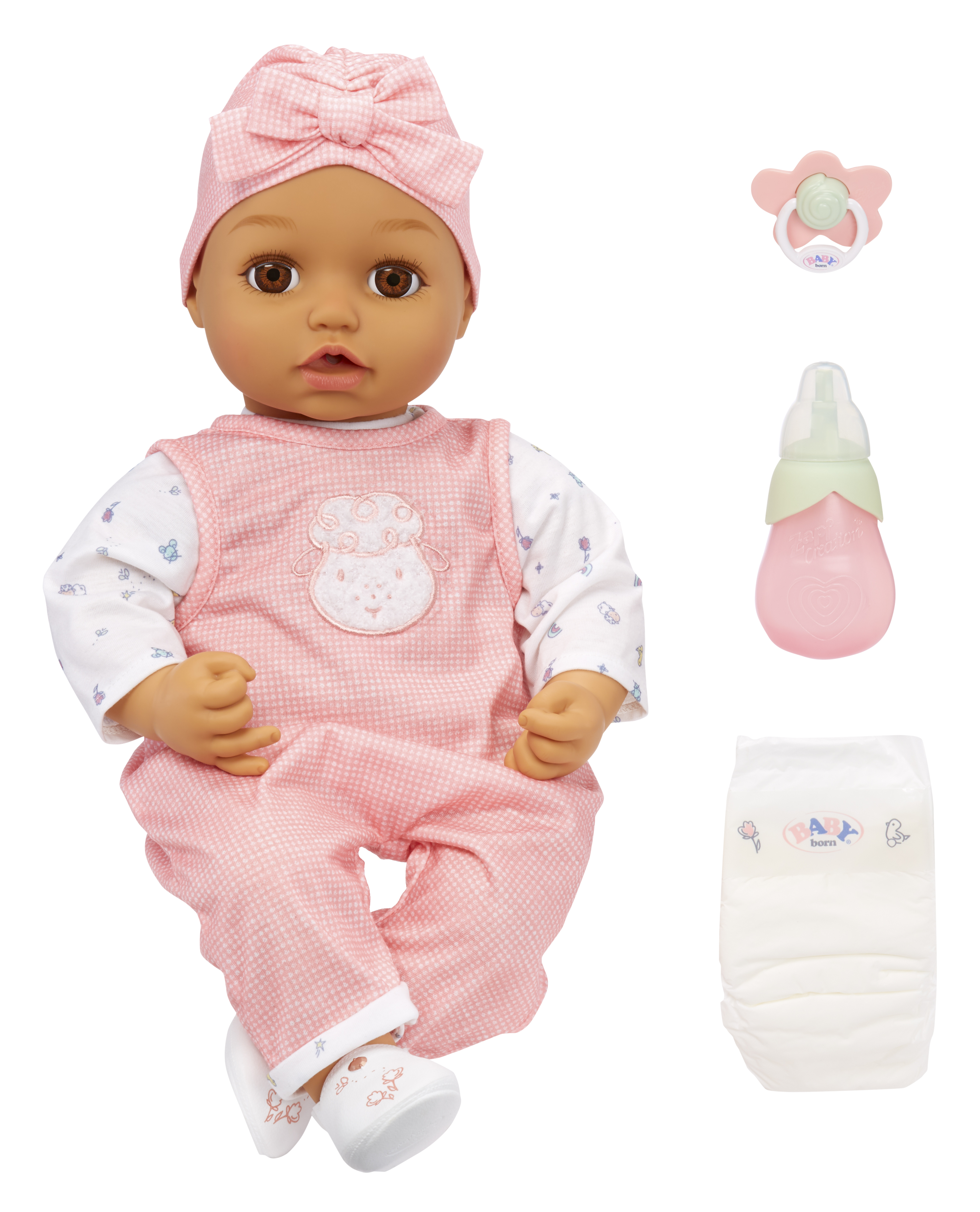 Baby Born My Real Baby Doll Ava, Light Brown Eyes, Soft-Bodied, Kids Ages 3+, Sounds, Drinks & Wets, Cries Baby Born