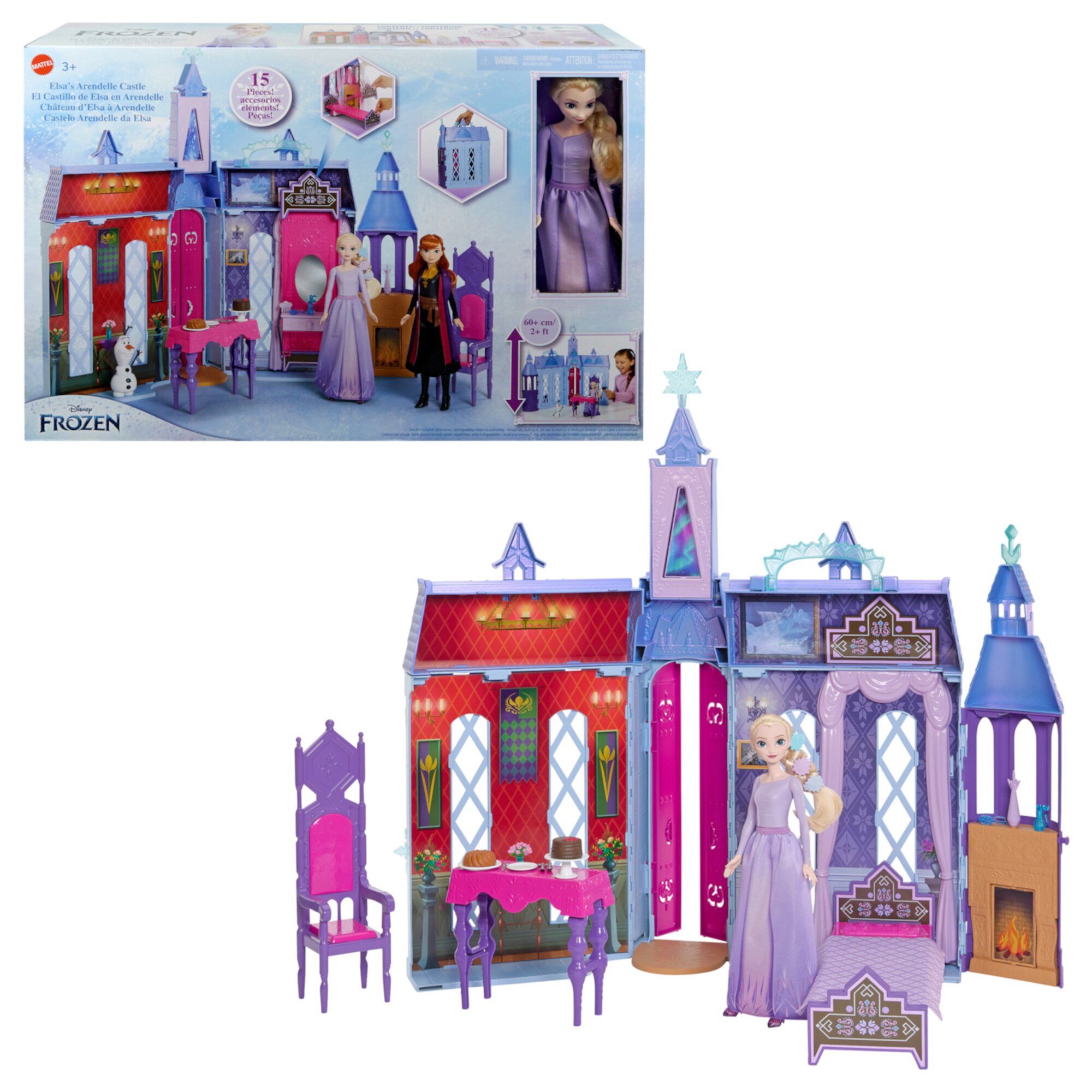 Disney Frozen Arendelle Castle Dollhouse with Elsa Fashion Doll, 4 Play Areas and 15 Accessories Disney Frozen