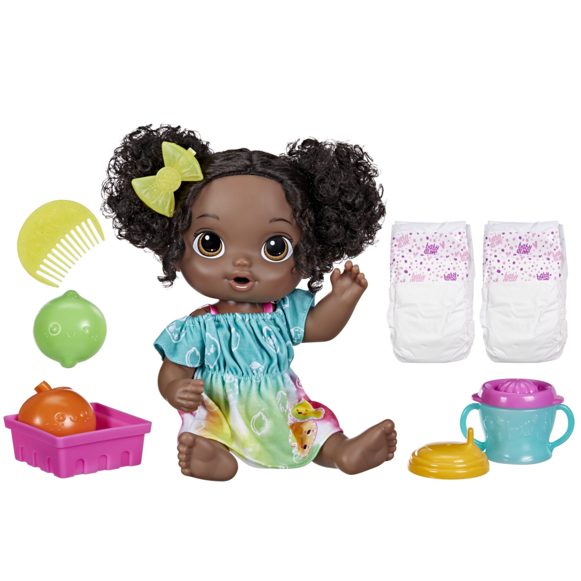 Кукла Baby Alive Fruity Sips, 30 см, с игрушечной соковыжималкой и аксессуарами для детей от 3 лет Baby Alive