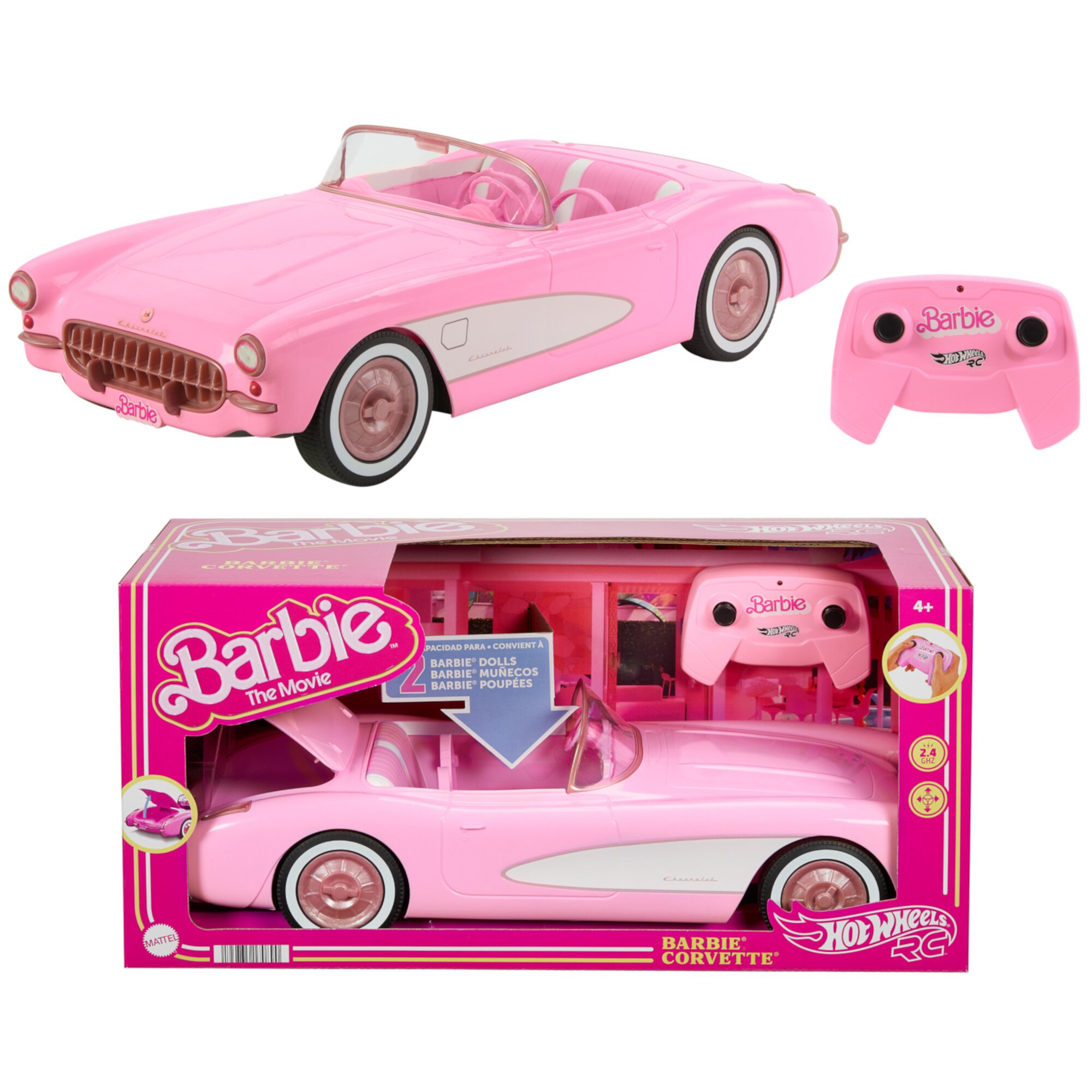 Hot Wheels RC Barbie Corvette, Remote Control Corvette from Barbie The Movie Hot Wheels