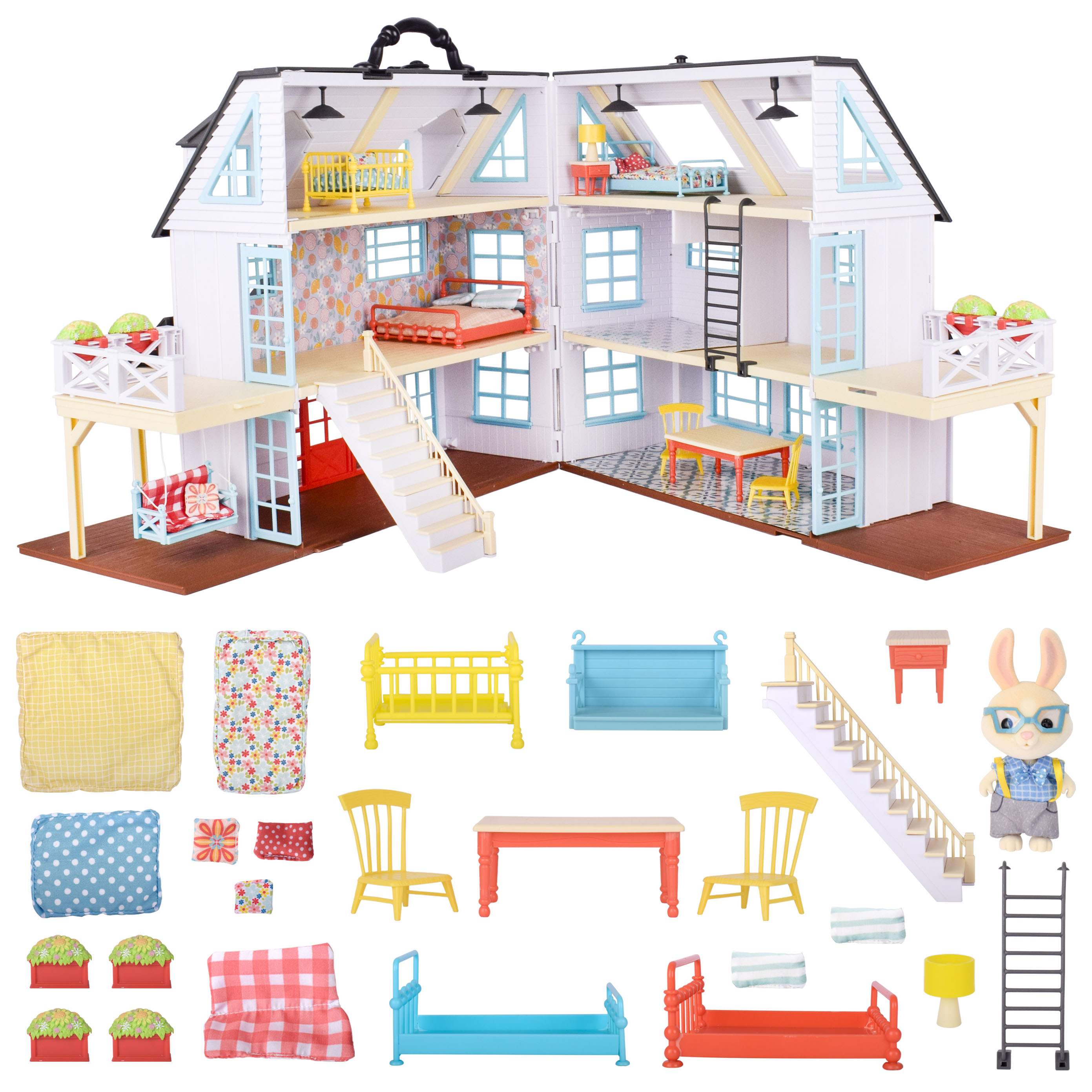 Honey Bee Acres Buzzby Farmhouse Doll Playset & Mini Figure, 25 Pieces, children Ages 3+ Honey Bee Acres