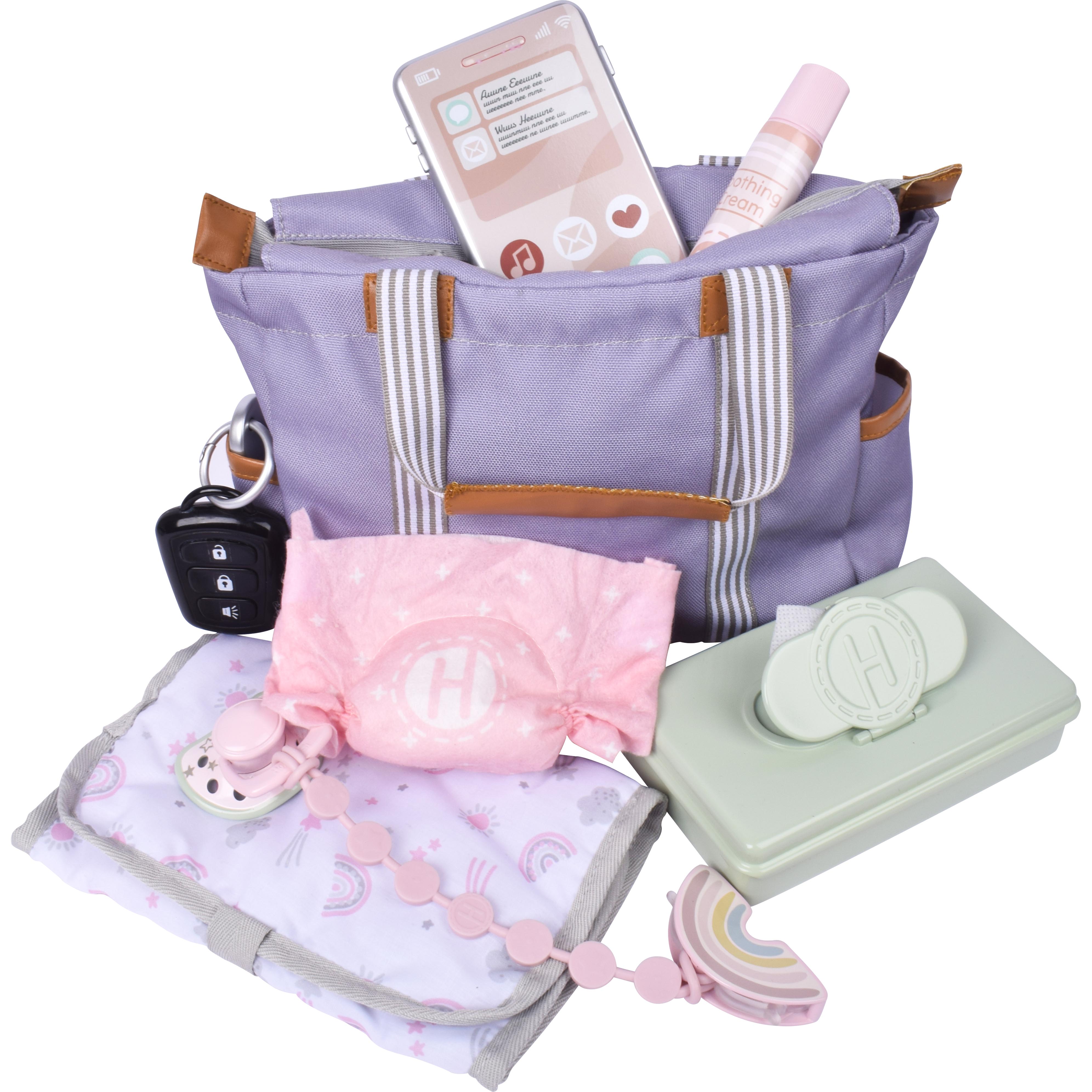 Hopscotch Lane My Baby Doll's Unisex Diaper Bag-9 Play Pieces, Baby Doll Accessory, Children Ages 2+ Hopscotch Lane