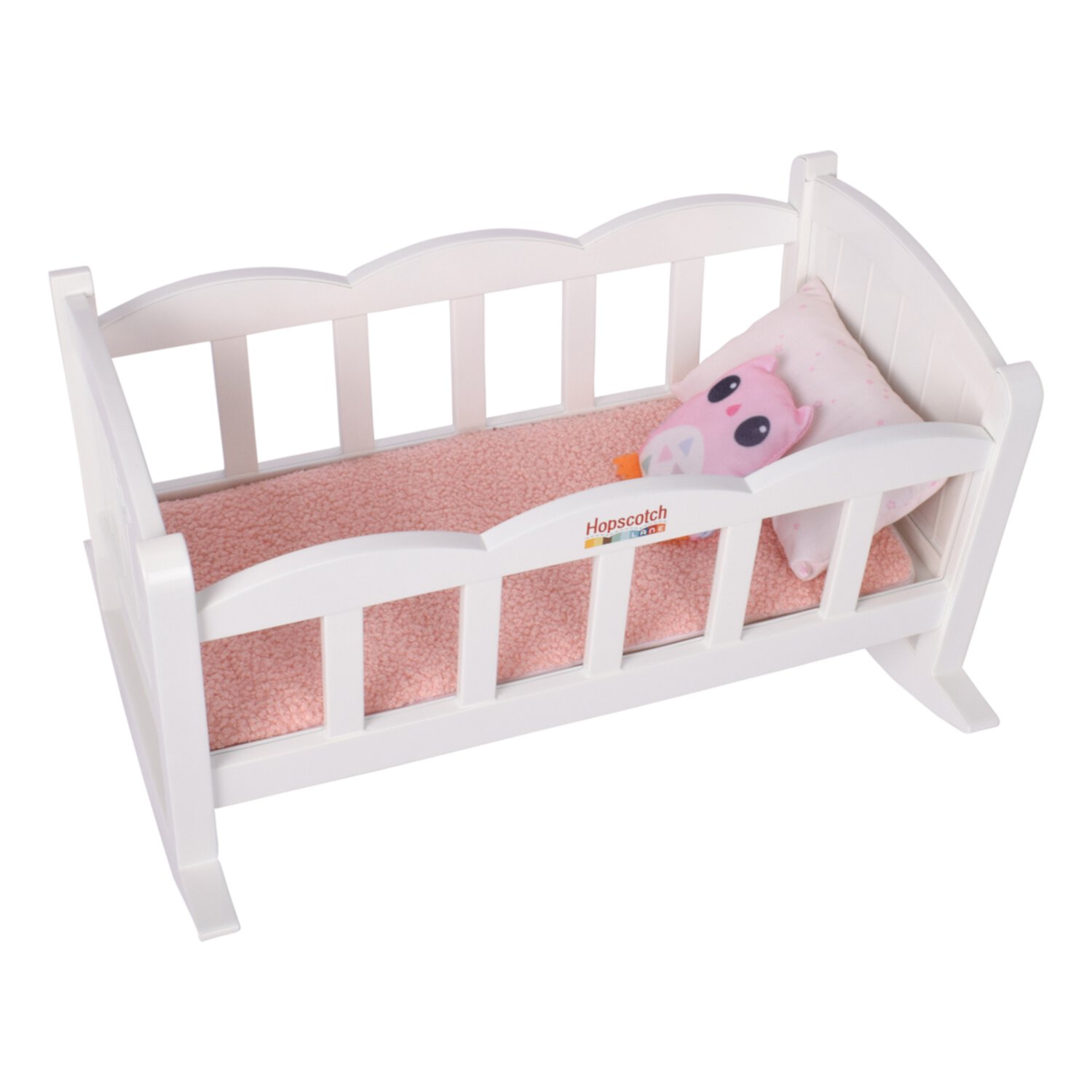 Hopscotch Lane My Baby Doll’s Sweet Dreams Plastic Rocking Crib with 4 Accessories, Children Ages 2+ Hopscotch Lane